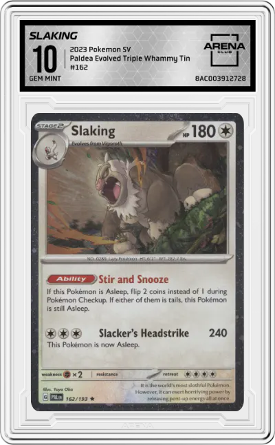 2023 Pokemon SV Paldea Evolved Slaking Triple Whammy Tin #162 ARENA CLUB 10