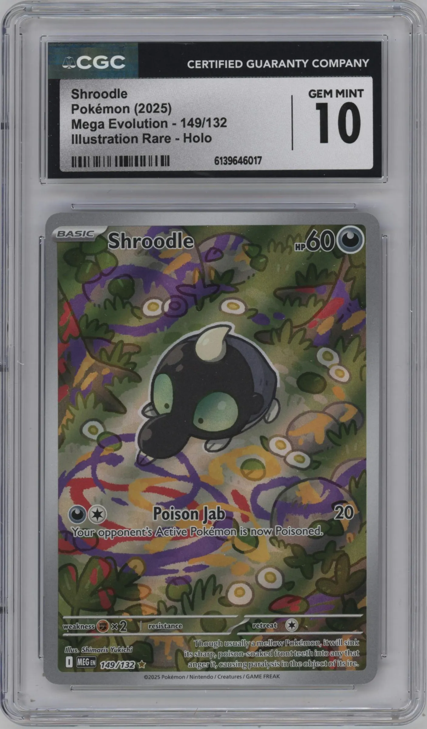 2025 Pokemon Mega Evolution Shroodle #149 CGC 10