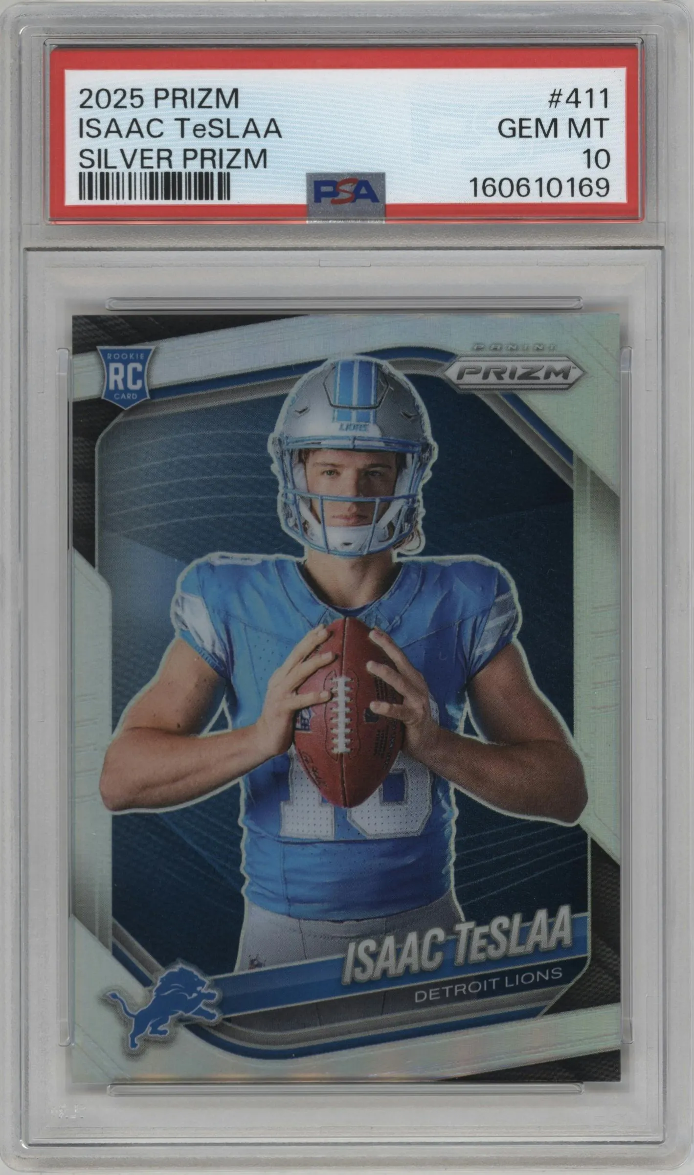 2025 Panini Prizm Rke.Var. Isaac TeSlaa Silver Prizm #411 PSA 10