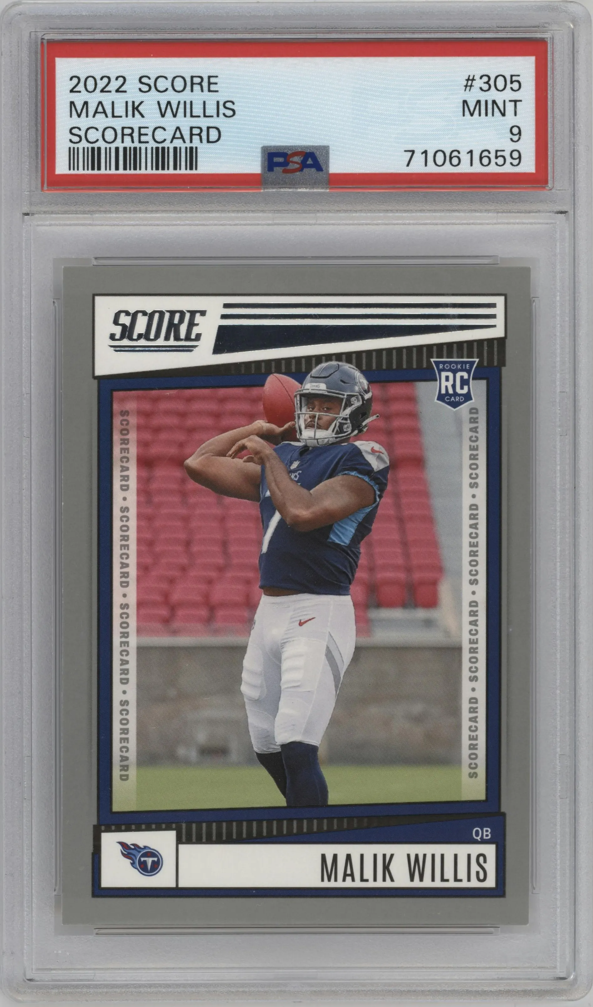 2022 Panini Score Malik Willis Scorecard #305 PSA 9