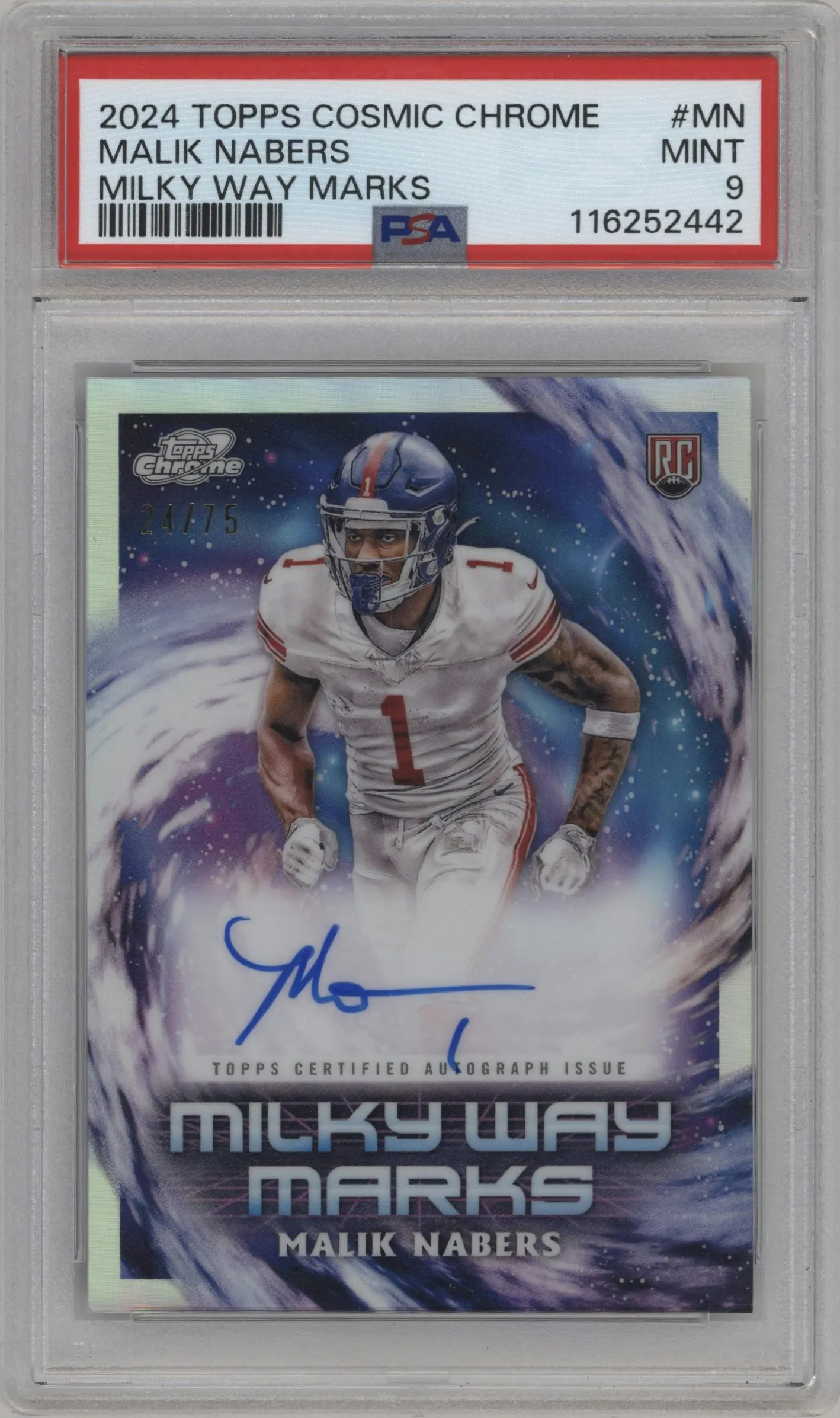 2024 Topps Cosmic Chrome Milky Way Marks Malik Nabers #MWM-MN PSA 9