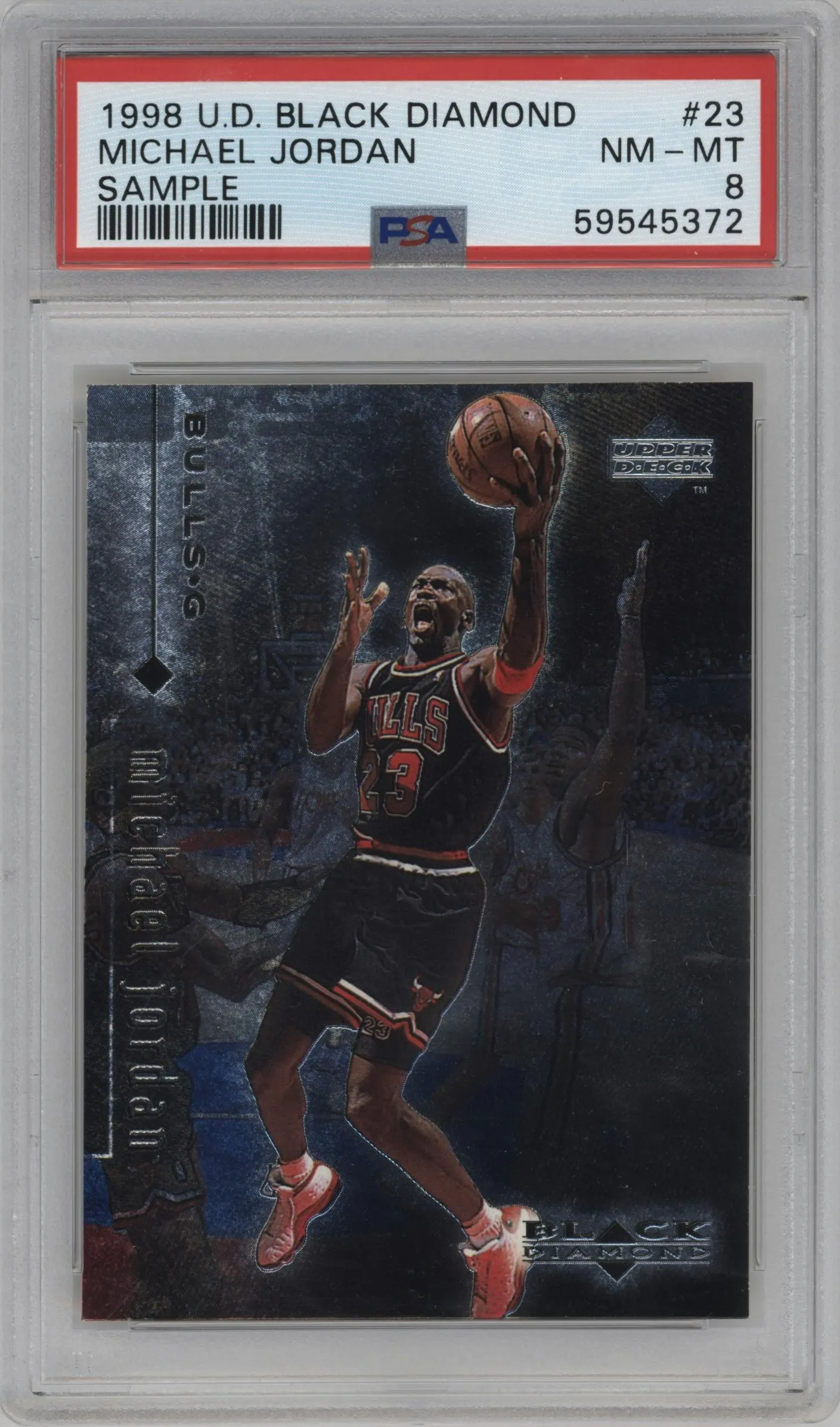 1998 Upper Deck Black Diamond Sample Michael Jordan #23 PSA 8