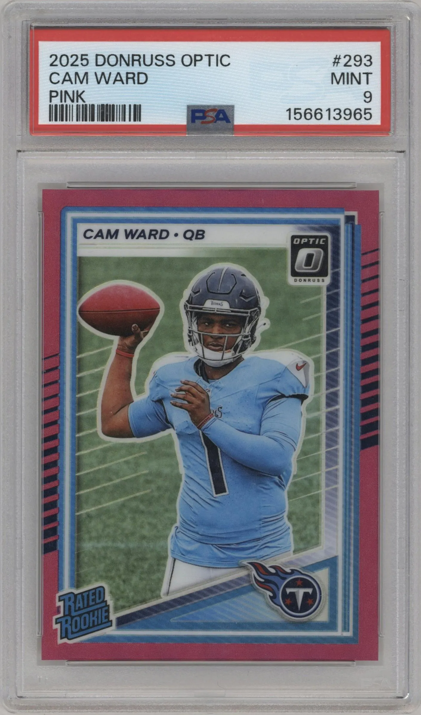 2025 Donruss Optic Rated Rookie Cam Ward Pink #293 PSA 9