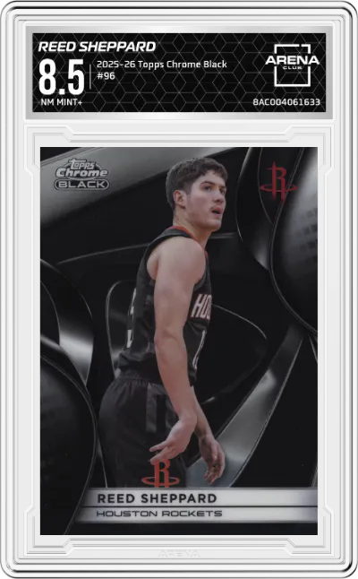 2025 Topps Chrome Black Reed Sheppard #96 ARENA CLUB 8.5