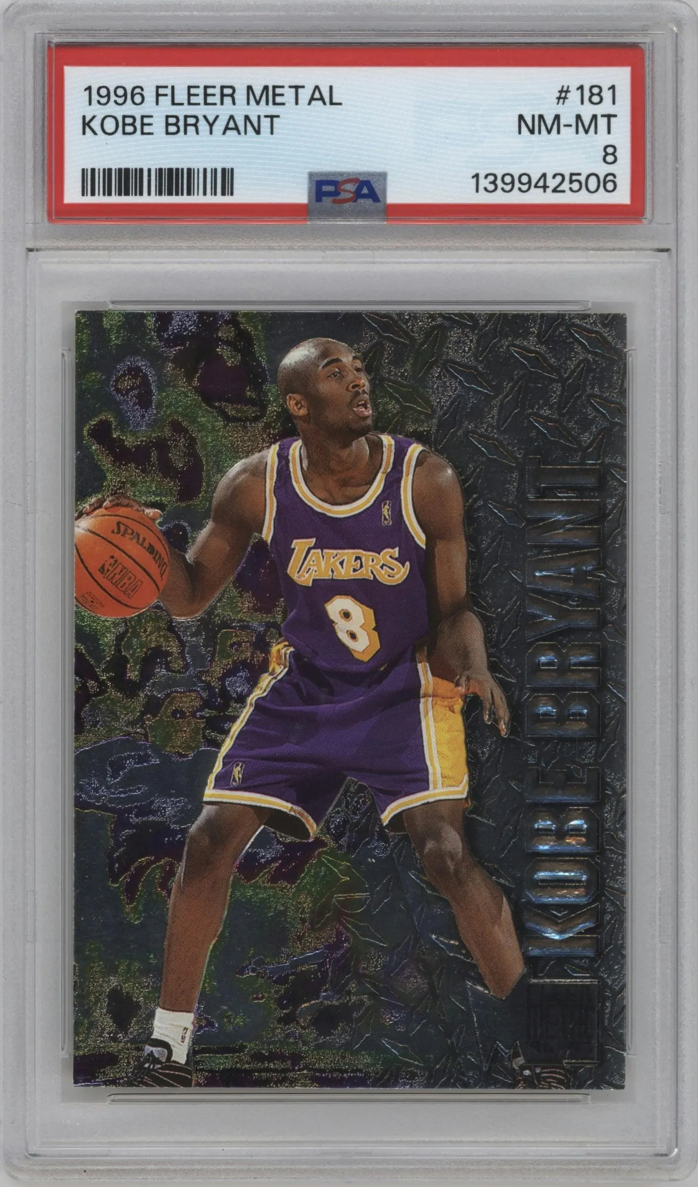 1996 Fleer Metal Kobe Bryant #181 PSA 8