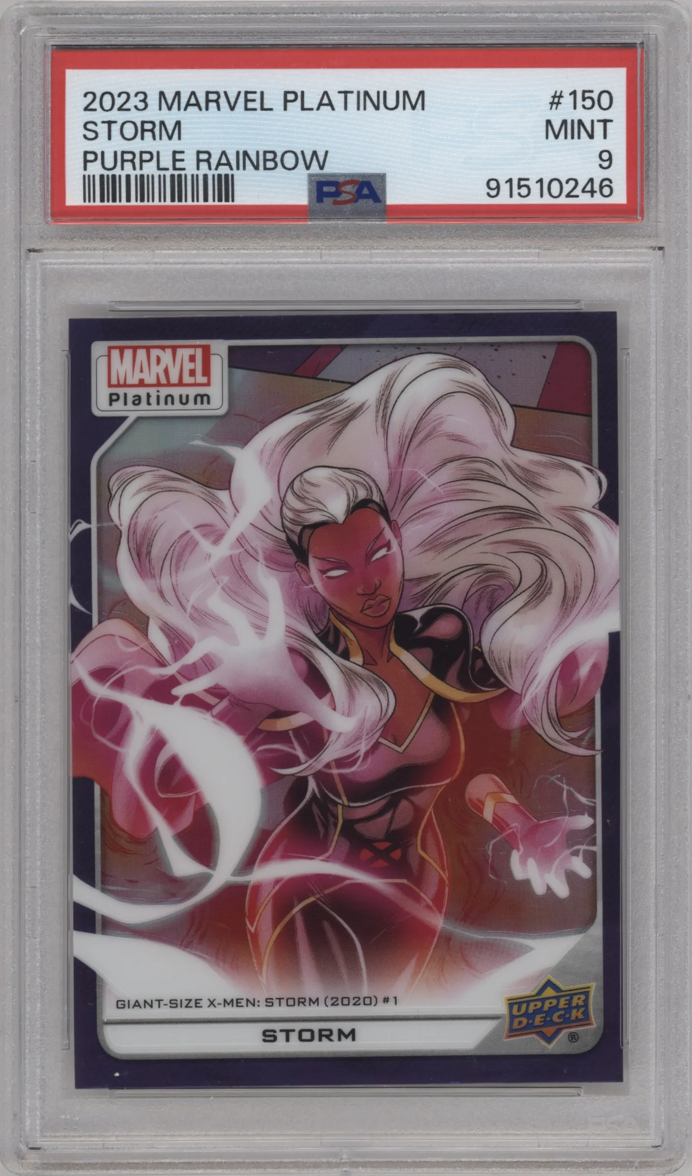 2023 Upper Deck Marvel Platinum Storm Purple Rainbow #150 PSA 9