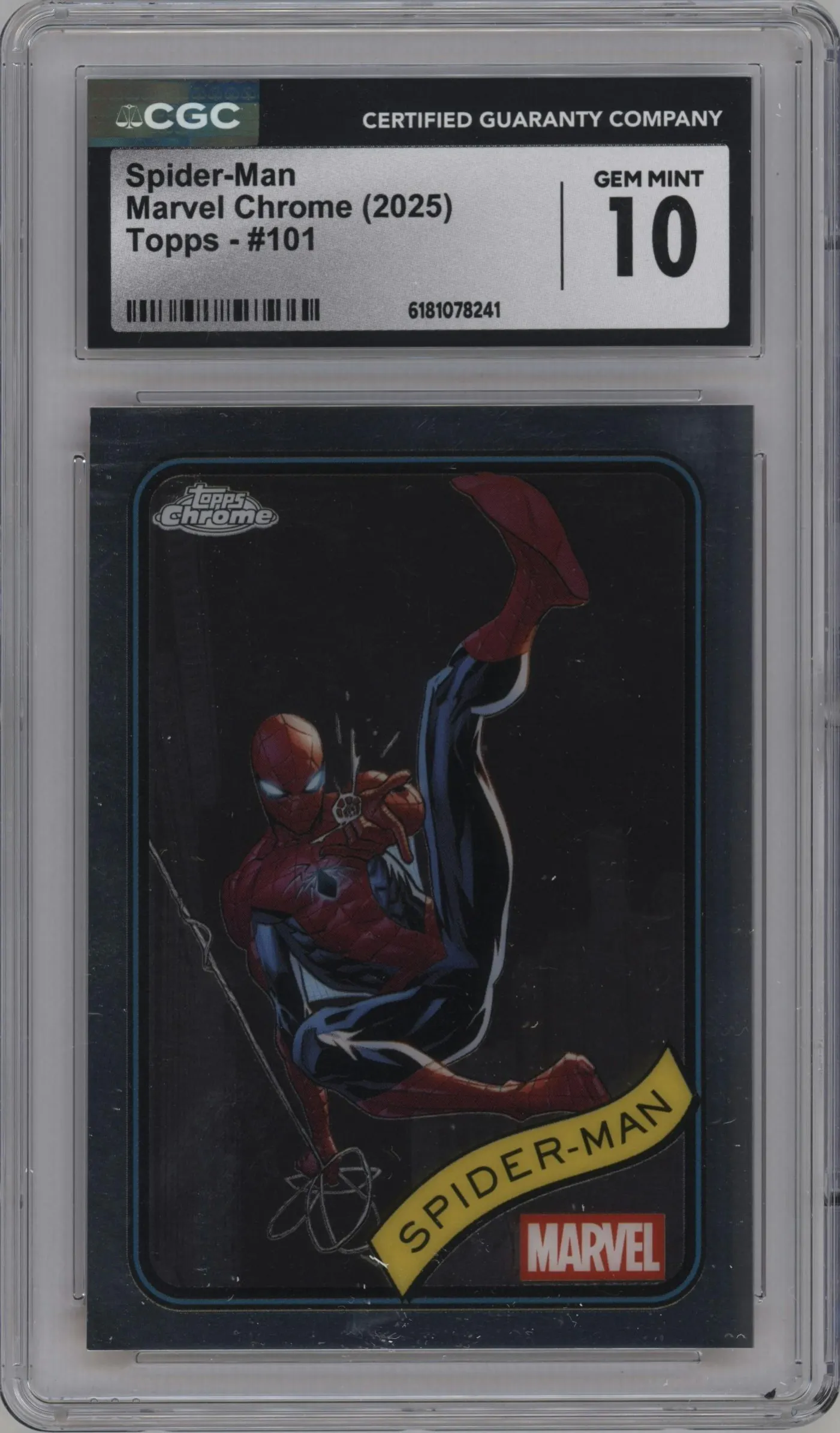 2025 Topps Chrome Marvel Spider-Man #101 CGC 10