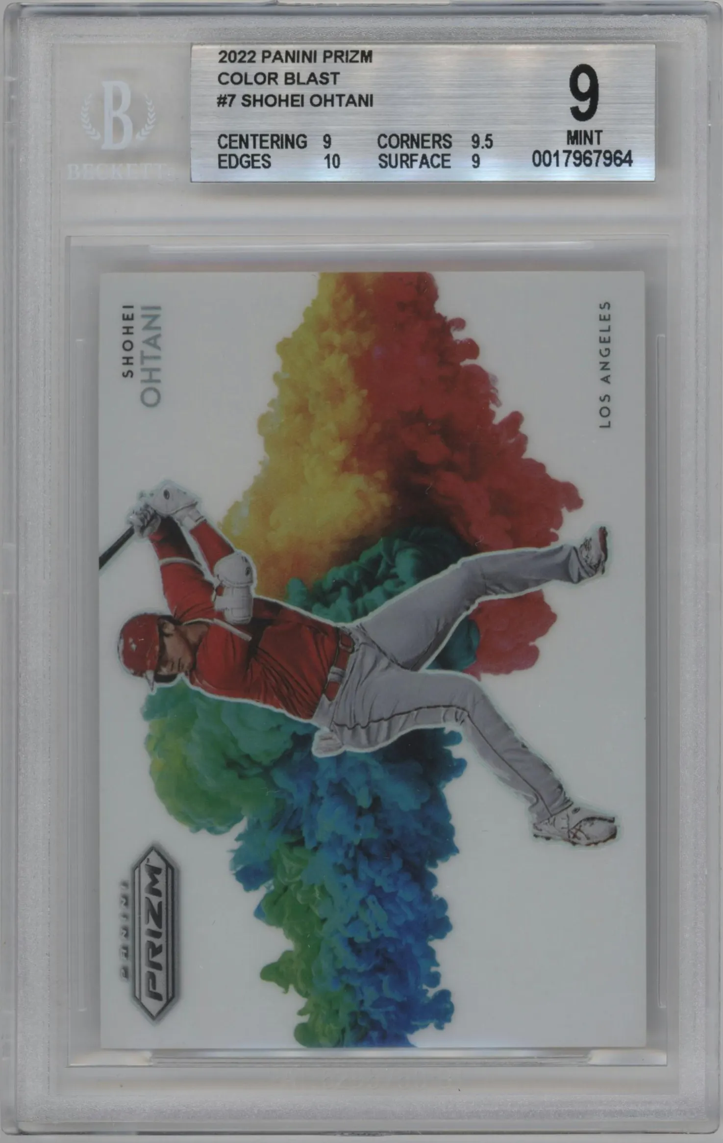 2022 Panini Prizm Color Blast Shohei Ohtani #CB-7 BGS 9
