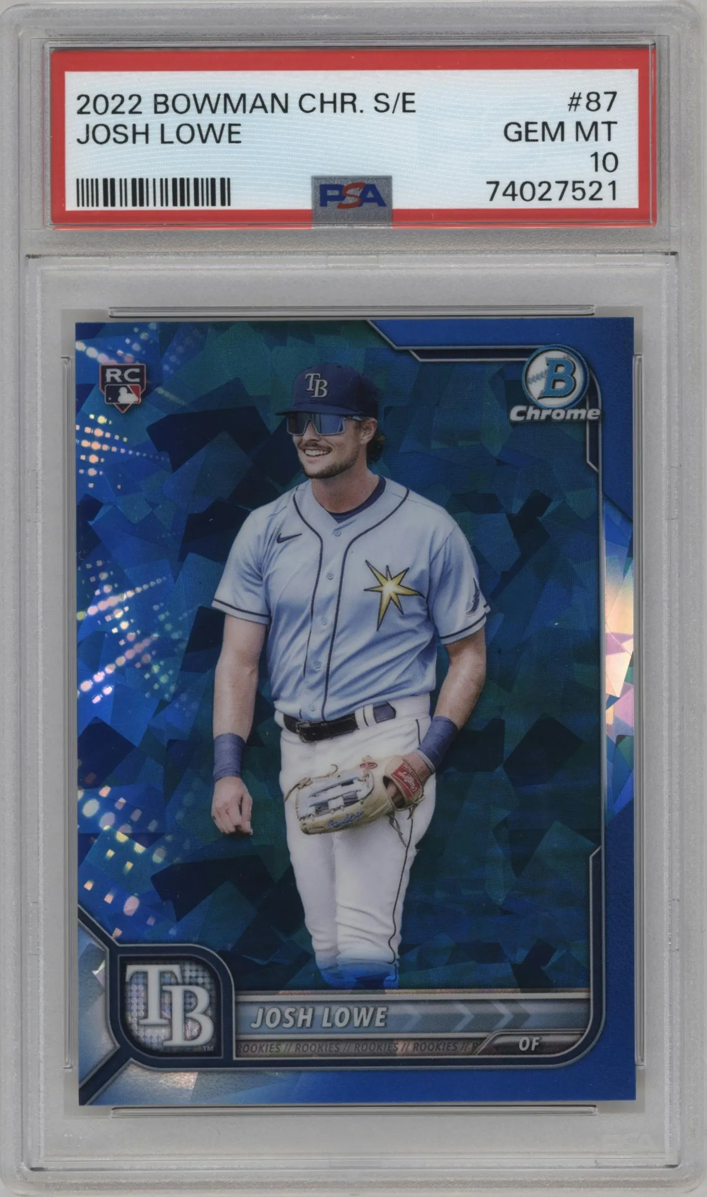 2022 Bowman Chrome Sapphire Edition Josh Lowe #87 PSA 10