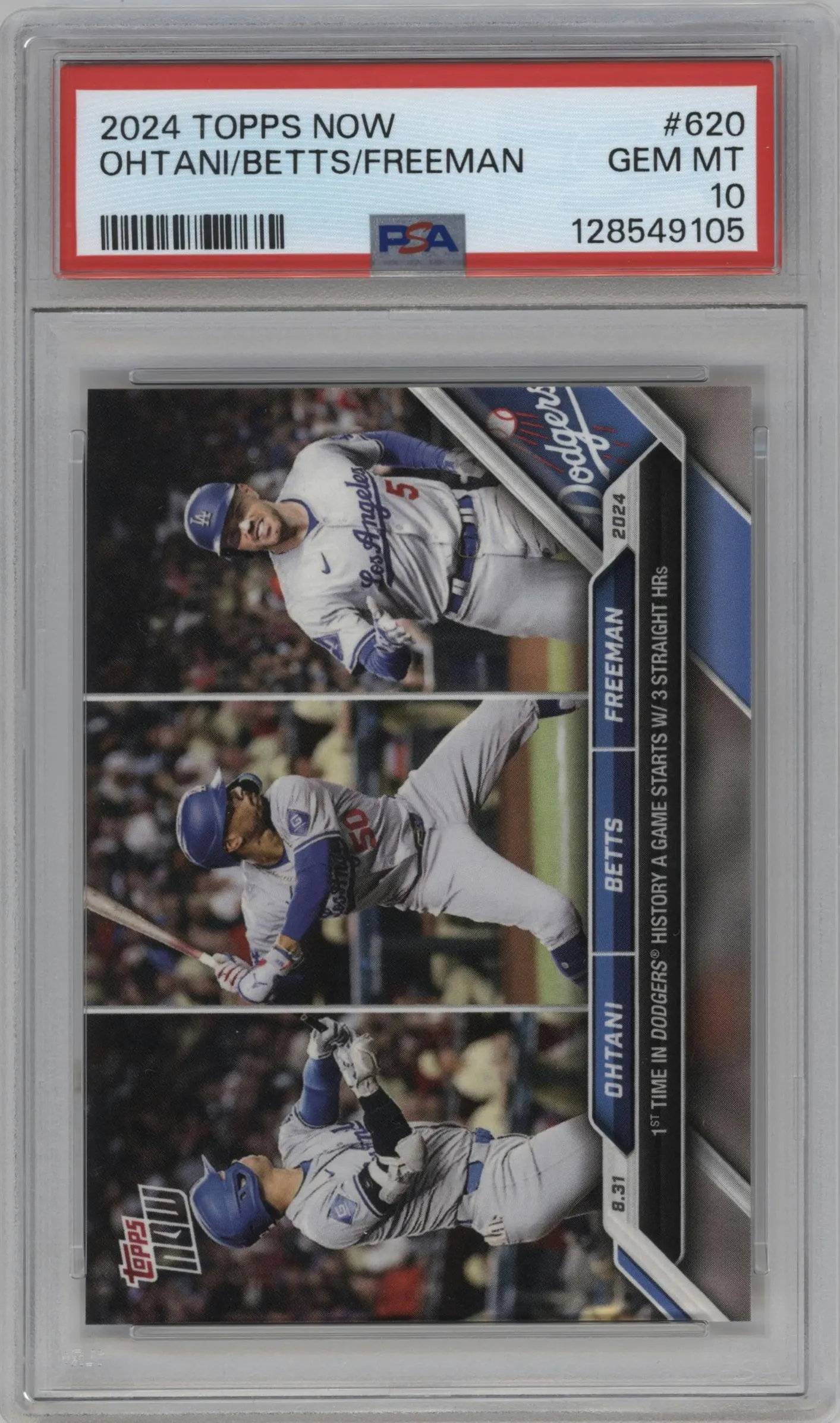 2024 Topps Now Shohei Ohtani/Mookie Betts/Freddie Freeman #620 PSA 10