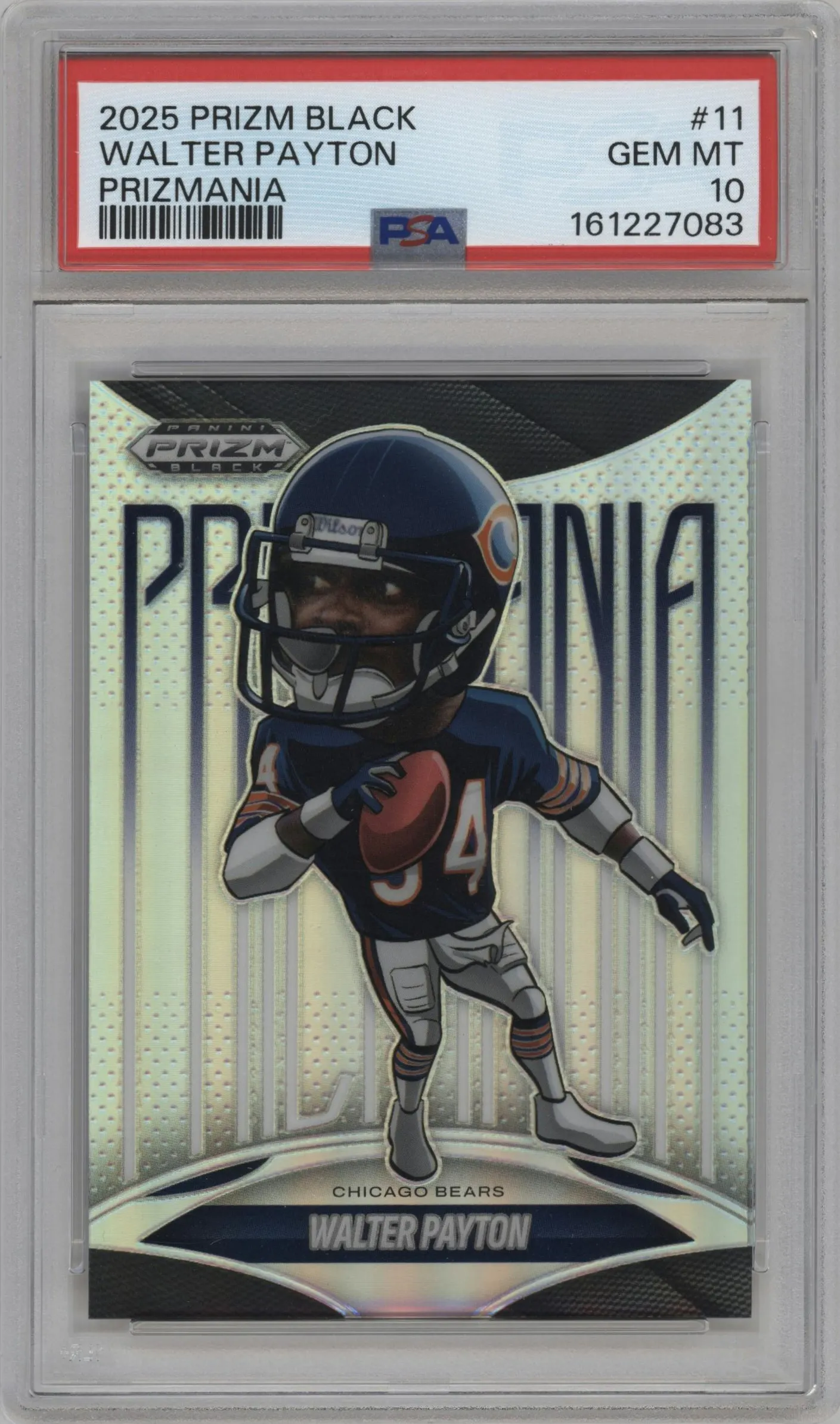 2025 Panini Prizm Black Prizmania Walter Payton #11 PSA 10