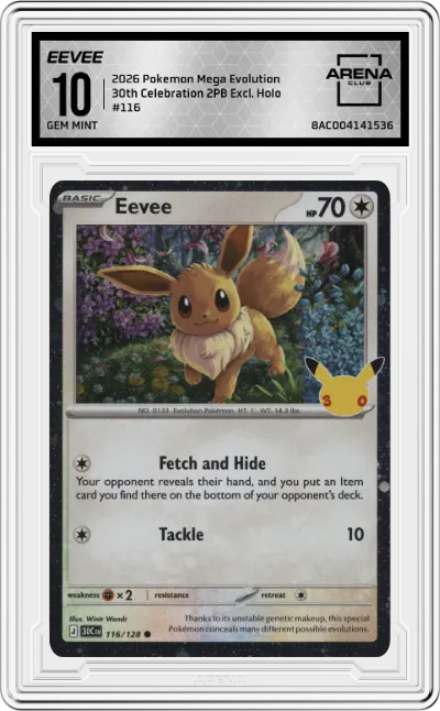 2026 Pokemon Mega Evolution 30th Celebration Eevee 30th Celebration Two Pack Blister #116 ARENA CLUB 10