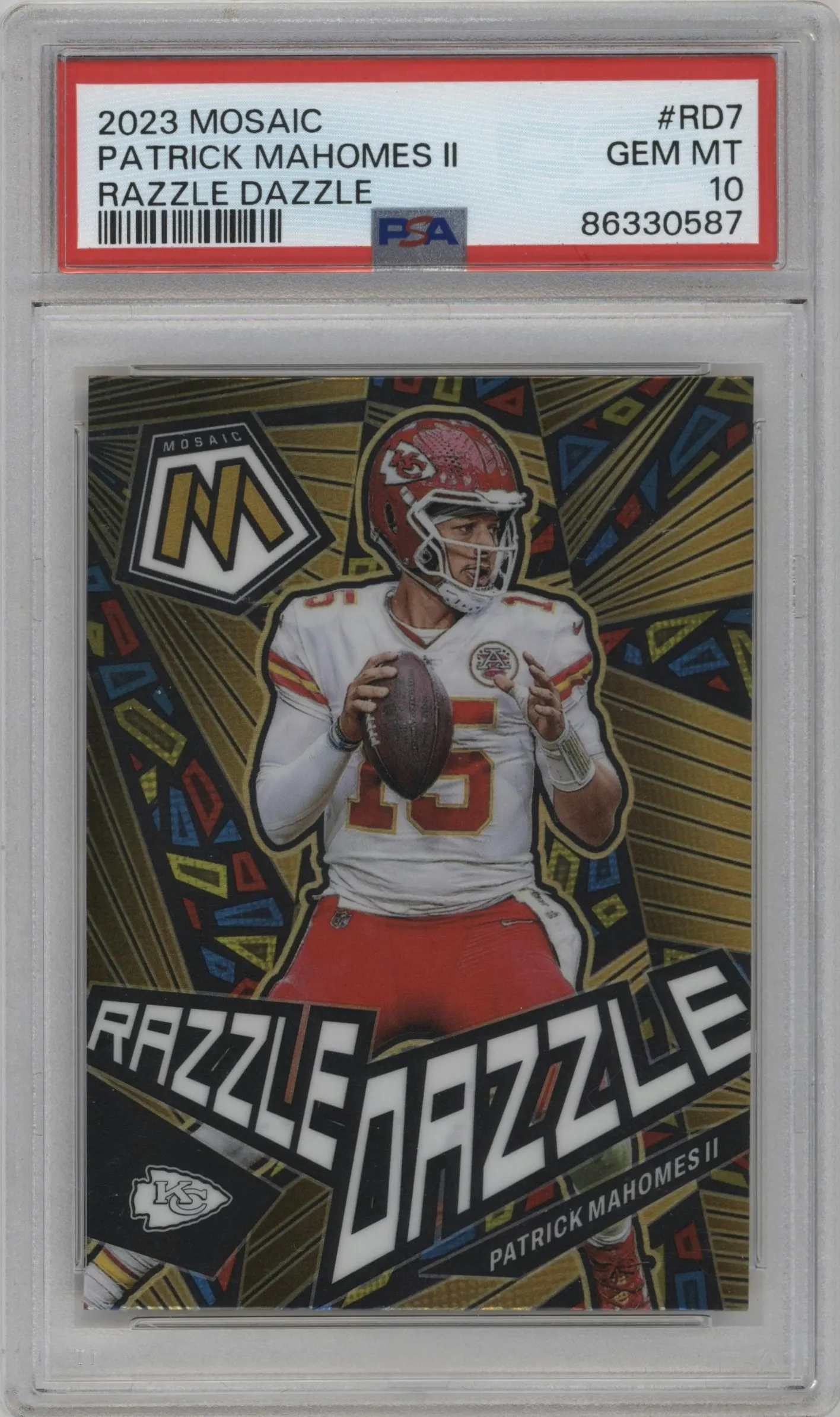2023 Panini Mosaic Razzle Dazzle Patrick Mahomes II #RD-7 PSA 10