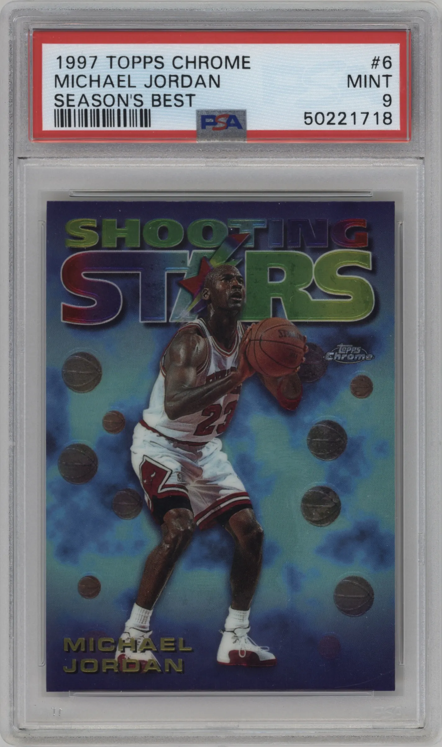1997 Topps Chrome Season's Best Michael Jordan #6 PSA 9
