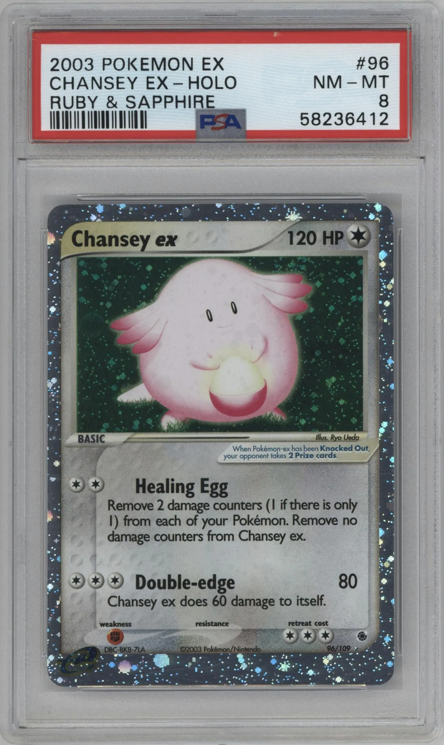 2003 Pokemon EX Ruby & Sapphire Chansey ex #96 PSA 8