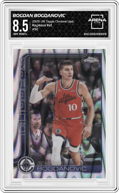 2025 Topps Chrome Update Bogdan Bogdanovic RayWave Refractor #92 ARENA CLUB 8.5