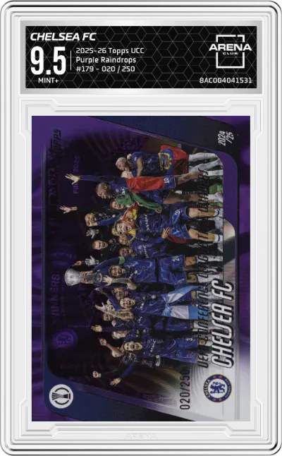 2025 Topps UEFA Club Competitions Chelsea FC Purple Raindrops #179 ARENA CLUB 9.5