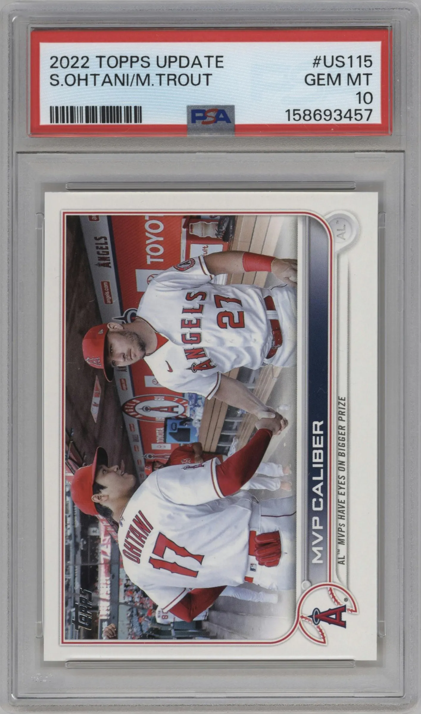 2022 Topps Update Shohei Ohtani / Mike Trout #US115 PSA 10