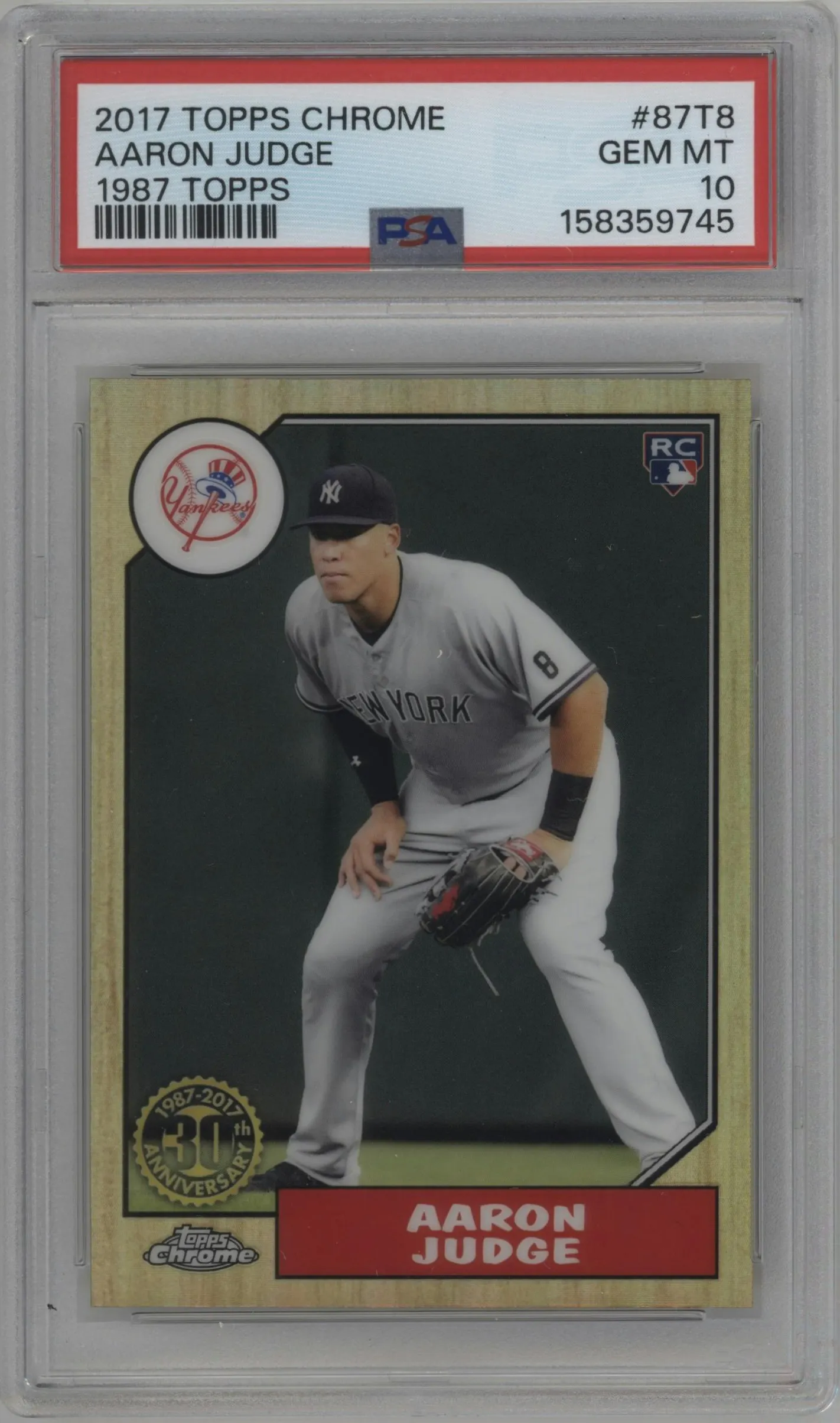 2017 Topps Chrome 1987 Topps Aaron Judge #87T-8 PSA 10