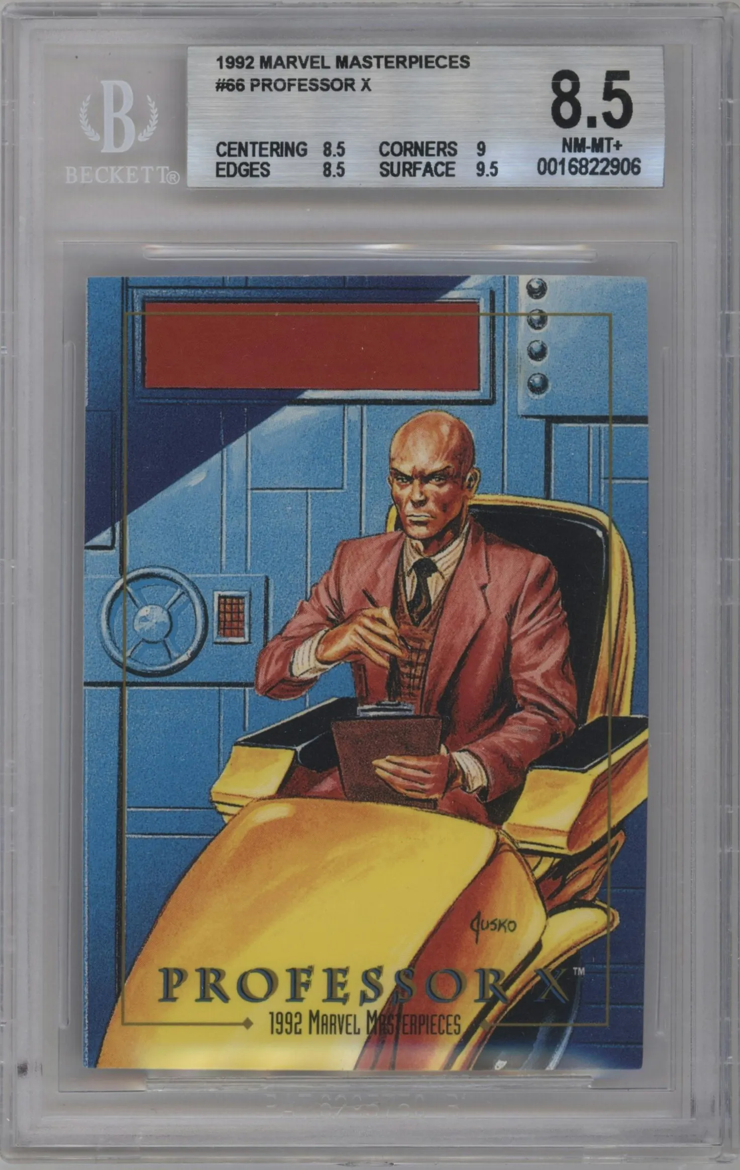 1992 SkyBox Marvel Masterpieces Professor X #66 BGS 8.5
