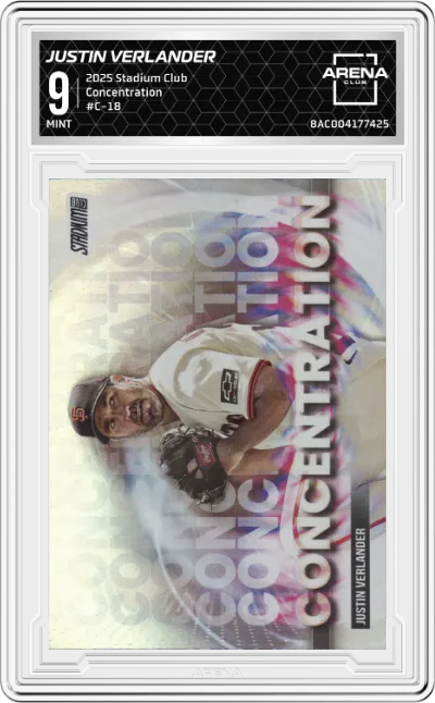 2025 Stadium Club Concentration Justin Verlander #C-18 ARENA CLUB 9