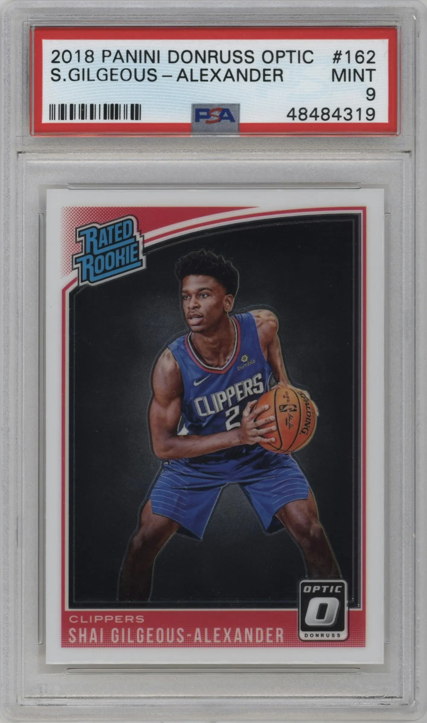 2018 Panini Donruss Optic Rated Rookie Shai Gilgeous-Alexander #162 PSA 9