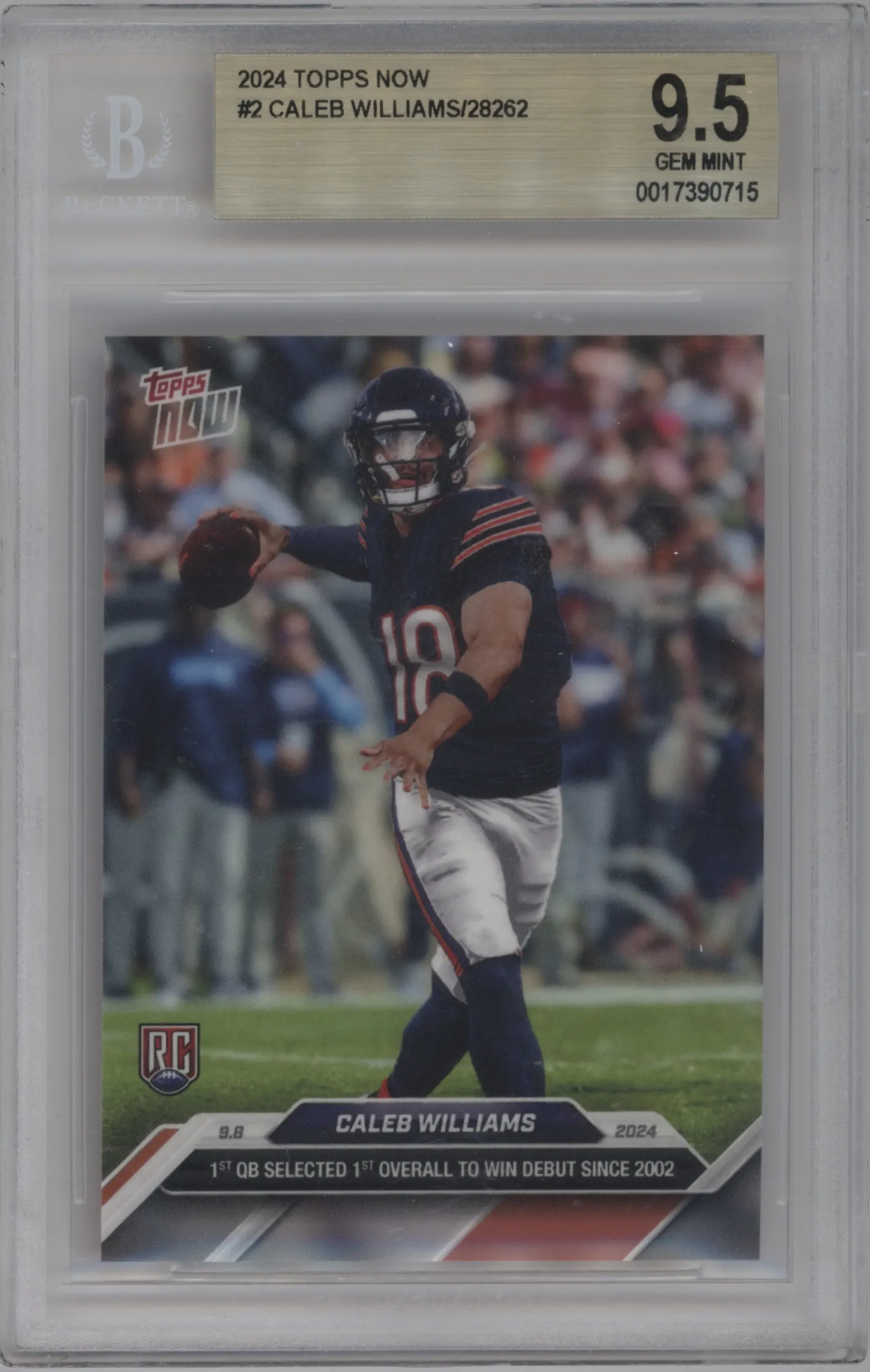 2024 Topps Now Caleb Williams #2 BGS 9.5