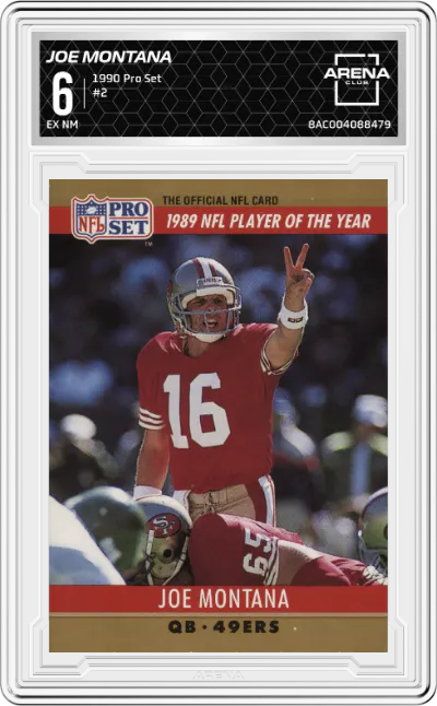 1990 Pro Set Joe Montana #2 ARENA CLUB 6