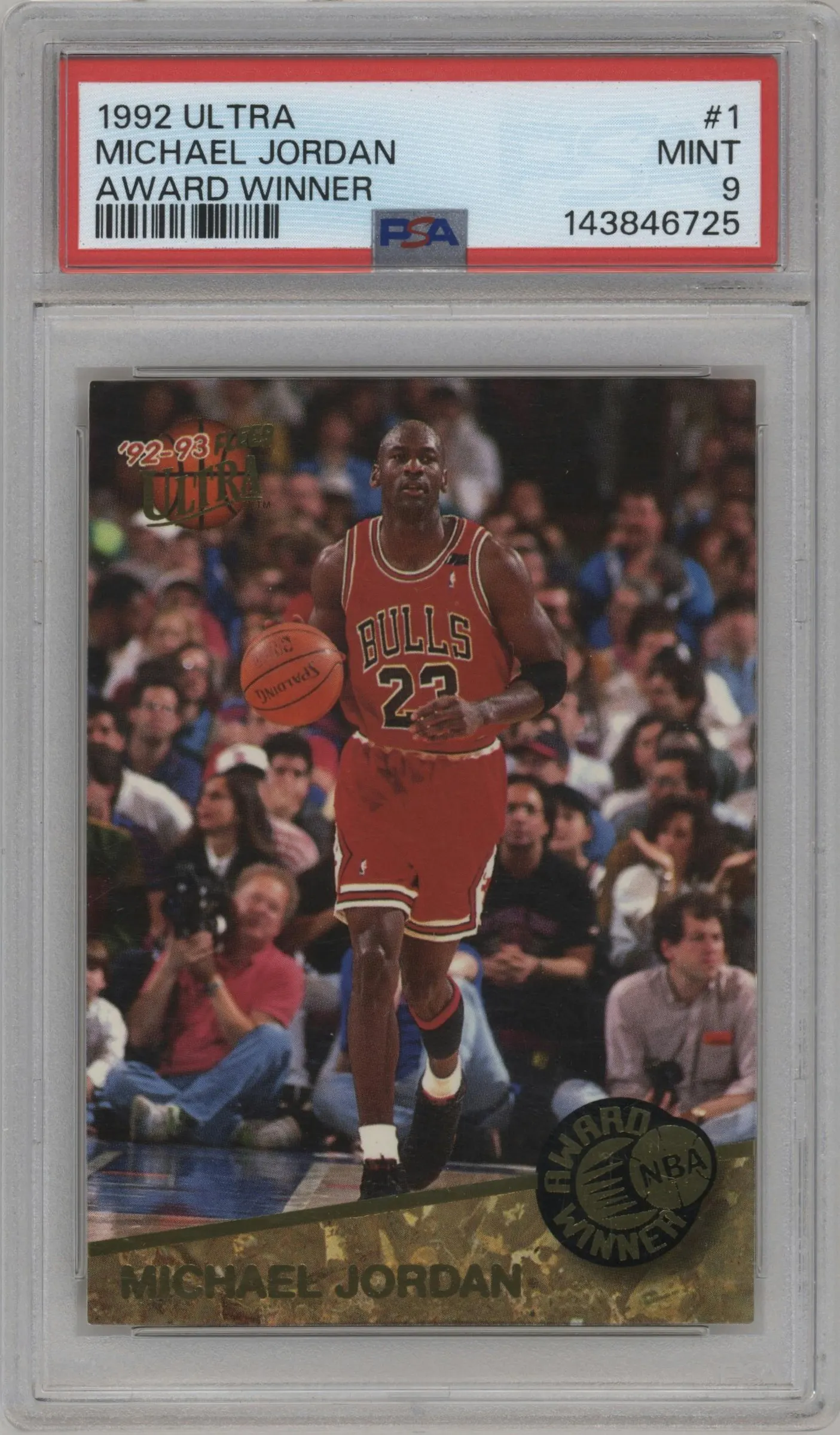 1992 Fleer Ultra Award Winner Michael Jordan #1 PSA 9