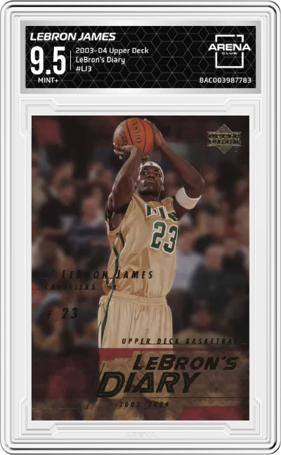 2003 Upper Deck LeBron's Diary Lebron James #LJ3 ARENA CLUB 9.5