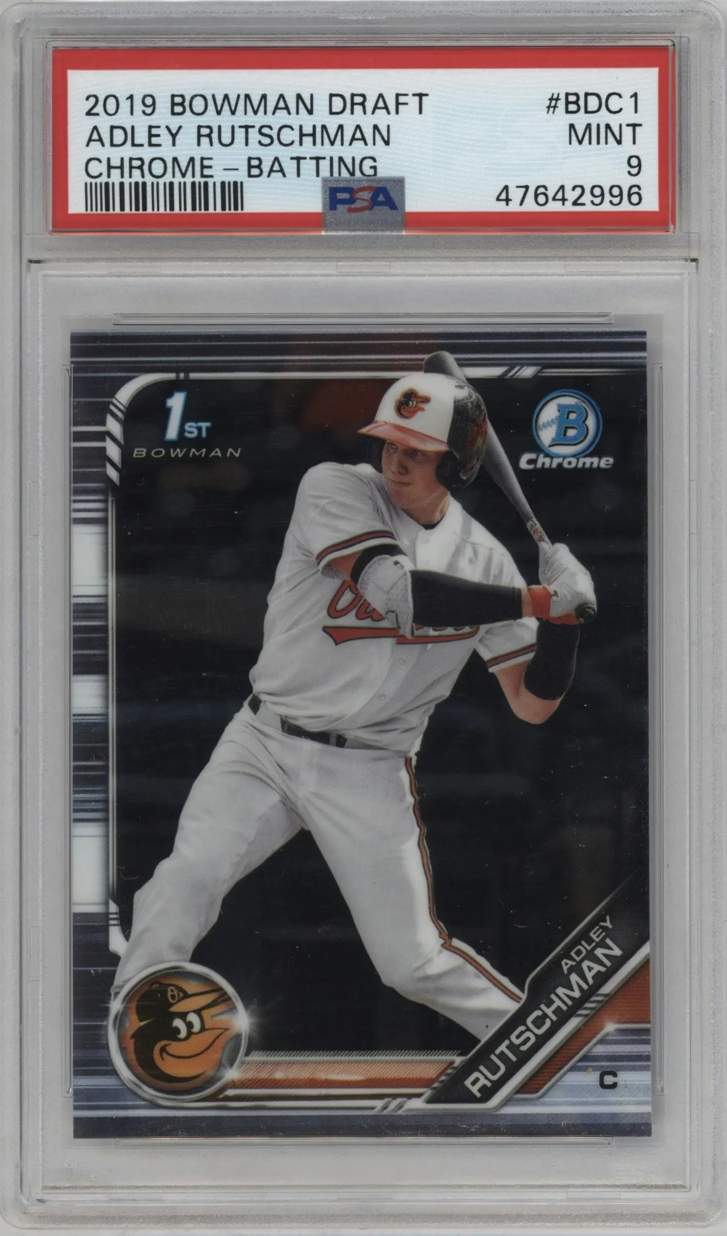2019 Bowman Draft Chrome Adley Rutschman #BDC-1 PSA 9