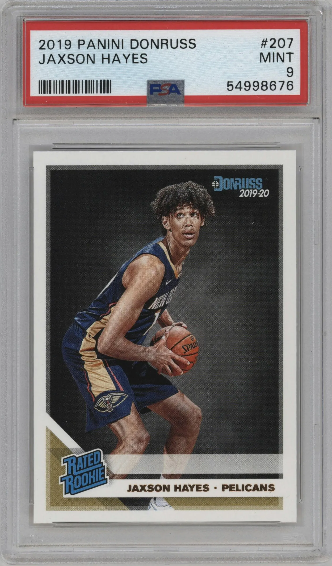 2019 Panini Donruss Rated Rookie Jaxson Hayes #207 PSA 9