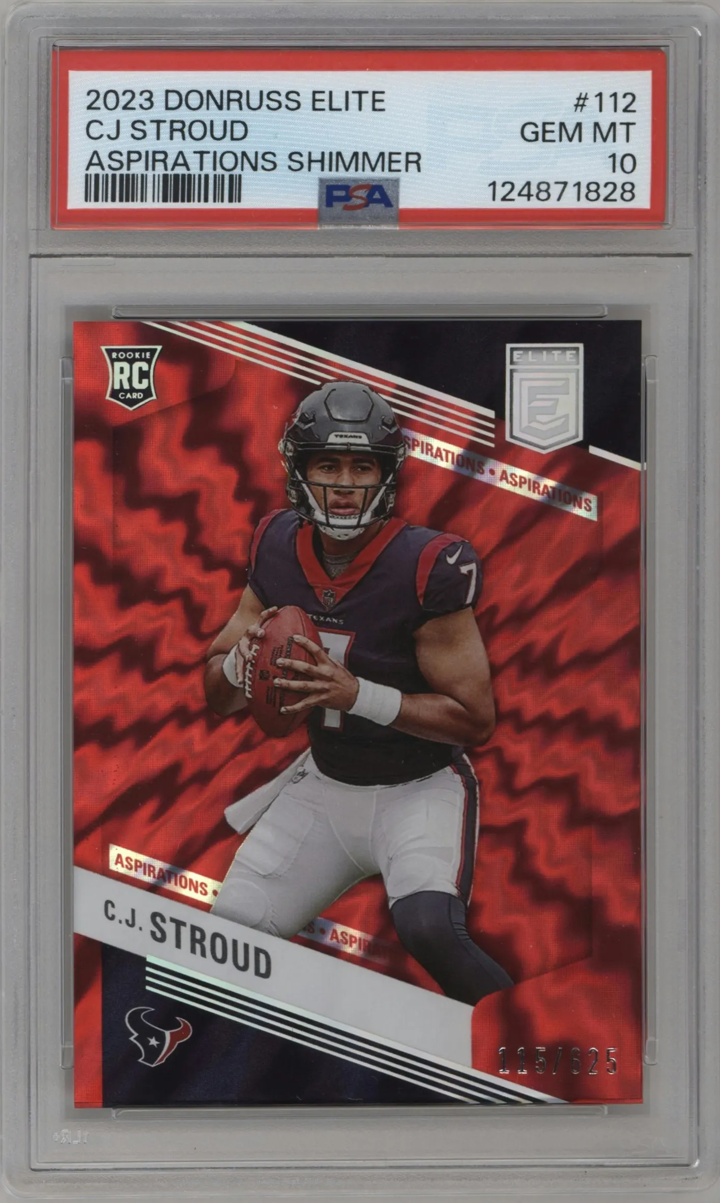 2023 Donruss Elite C.J. Stroud Aspirations Shimmer #112 PSA 10