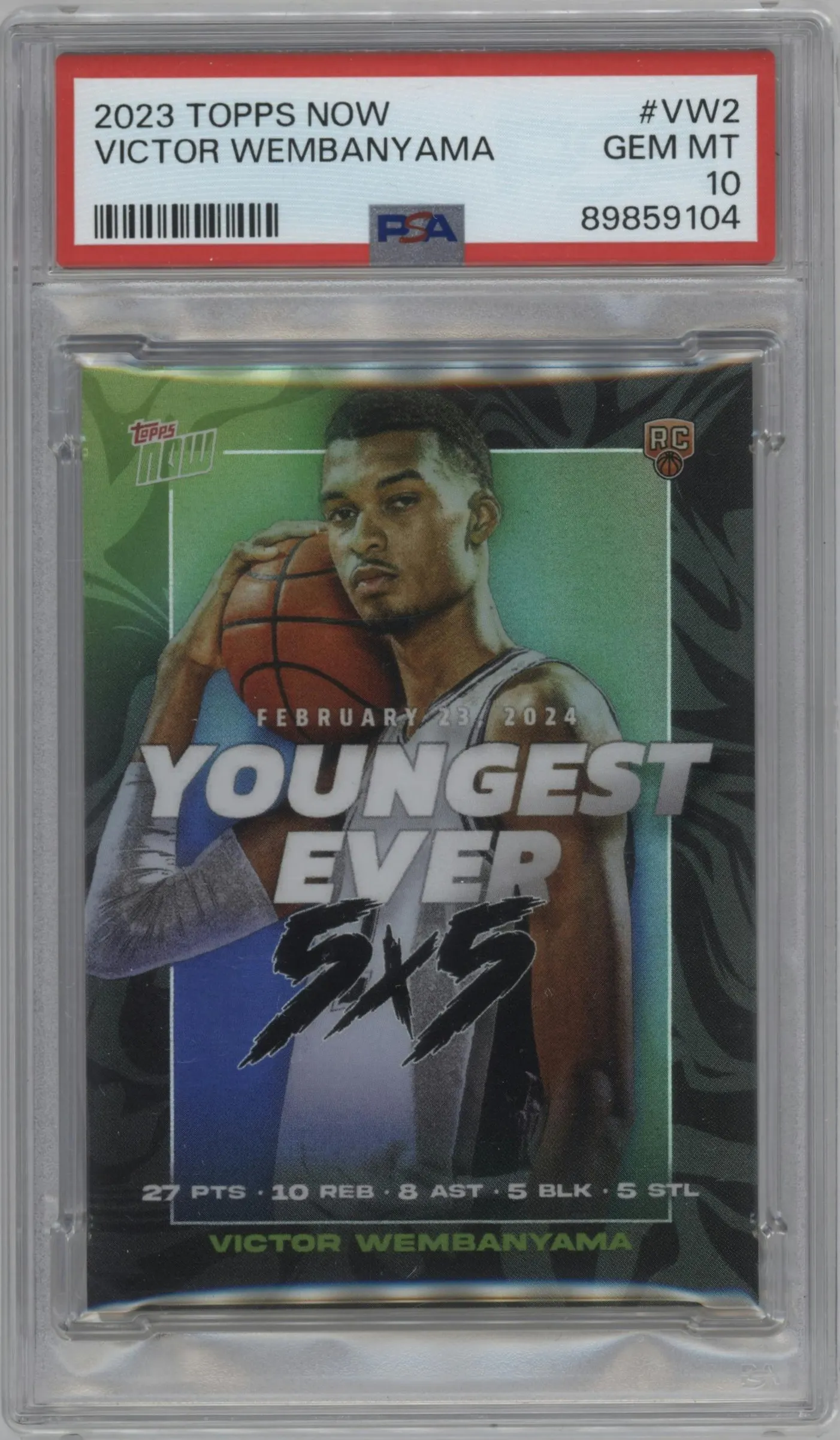 2023 Topps Now Victor Wembanyama #VW-2 PSA 10
