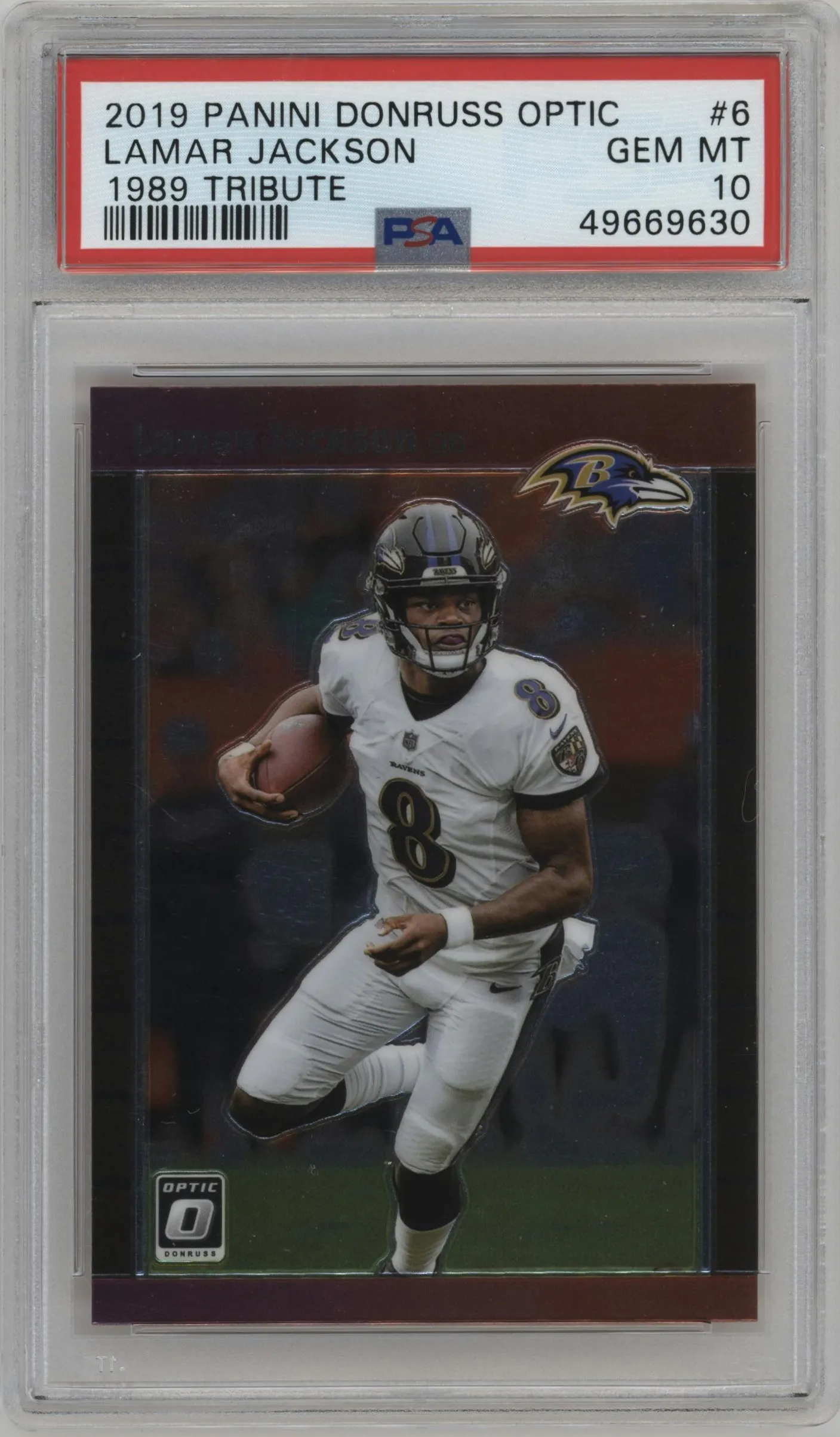 2019 Panini Donruss Optic 1989 Tribute Lamar Jackson #89-6 PSA 10