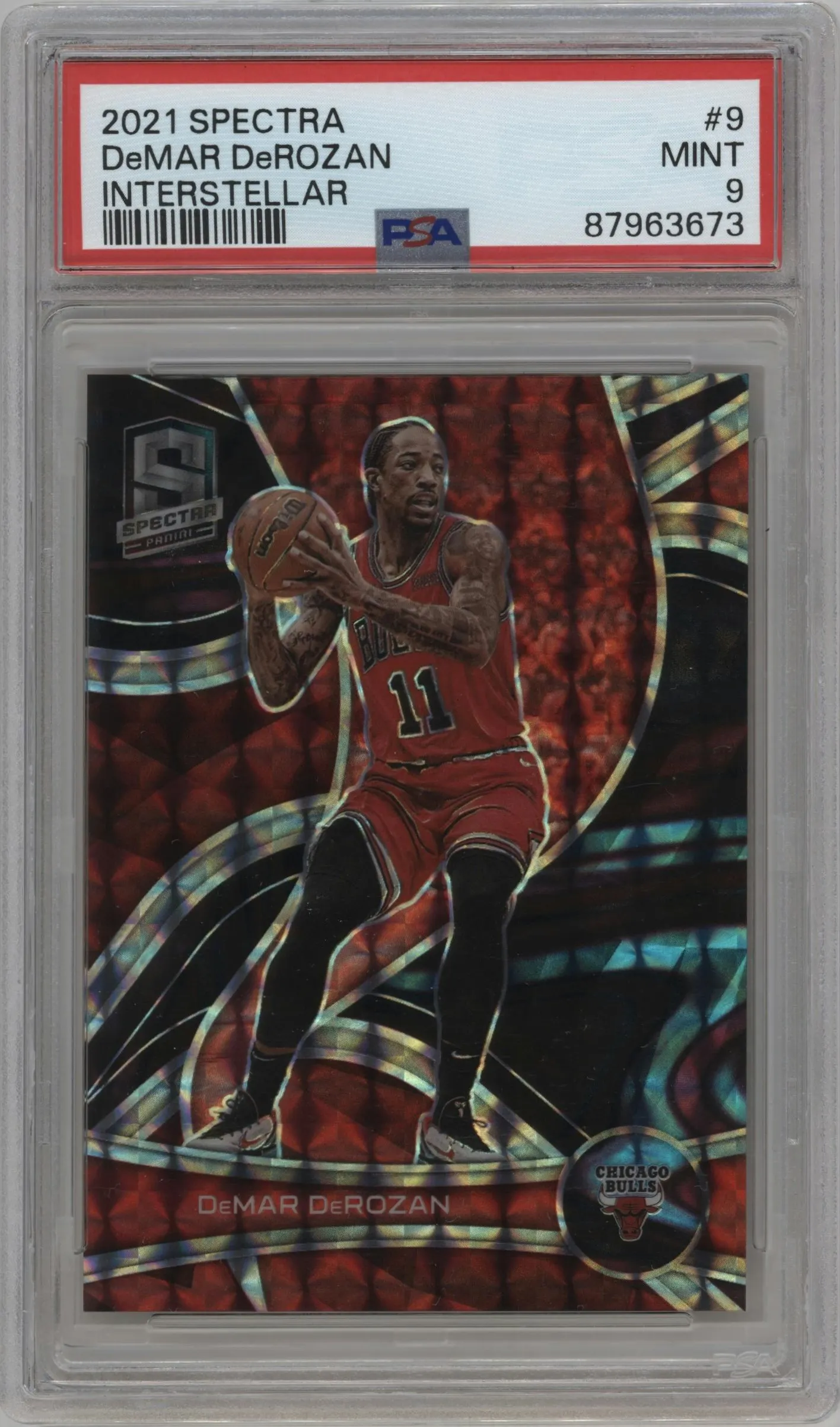 2021 Panini Spectra DeMar DeRozan Interstellar #9 PSA 9