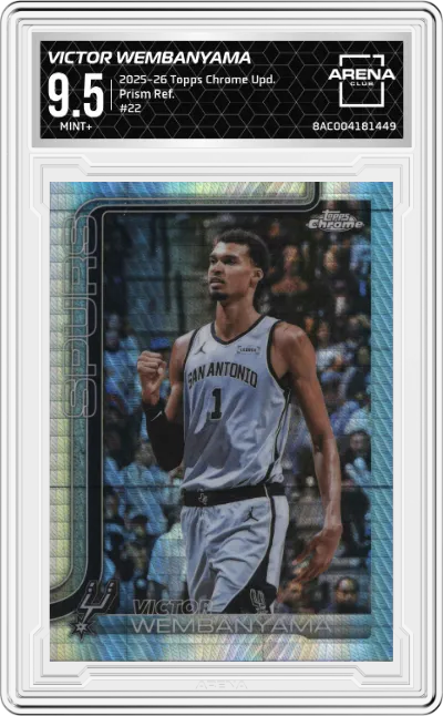 2025 Topps Chrome Update Victor Wembanyama Prism Refractor #22 ARENA CLUB 9.5