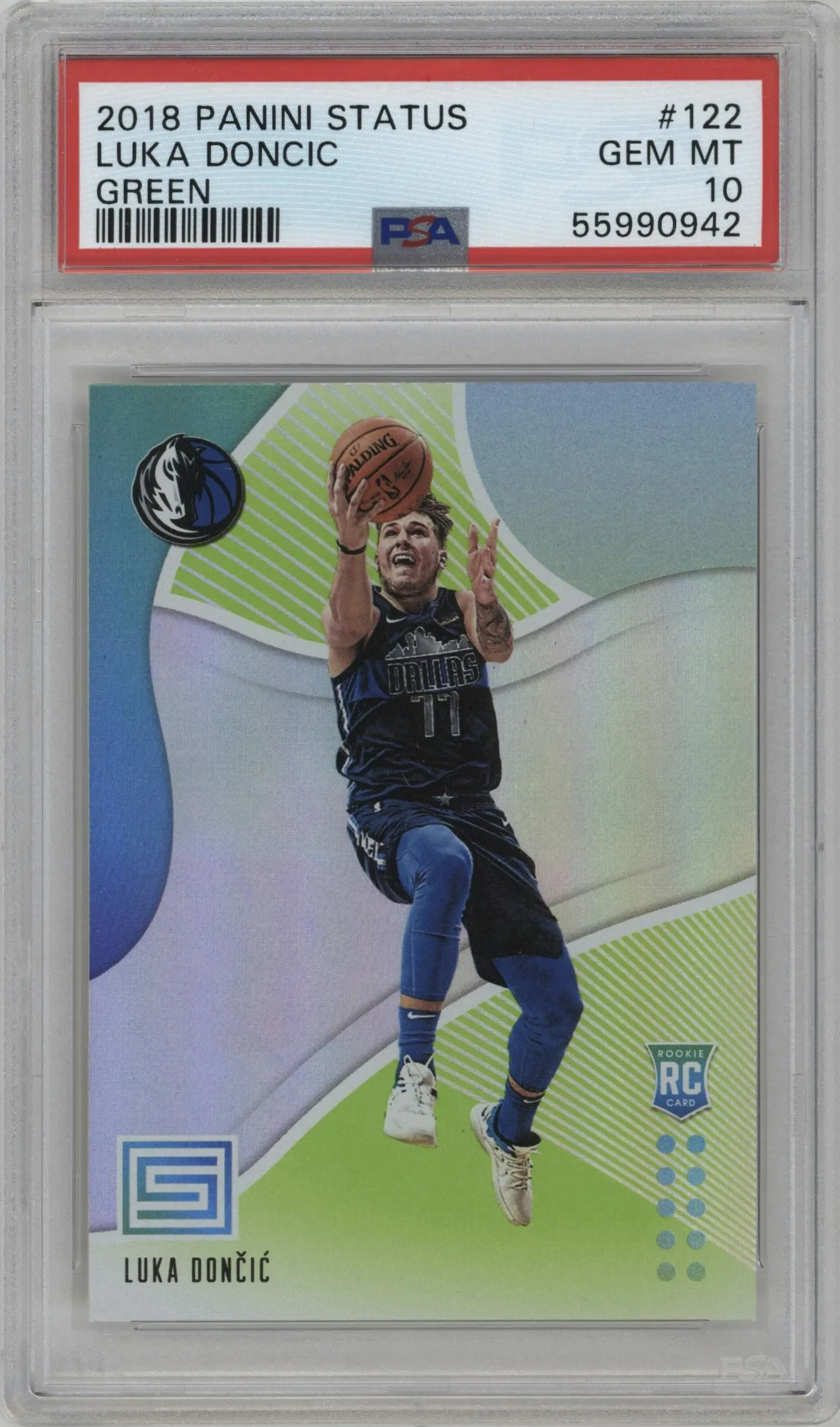 2018 Panini Status Luka Doncic Green #122 PSA 10