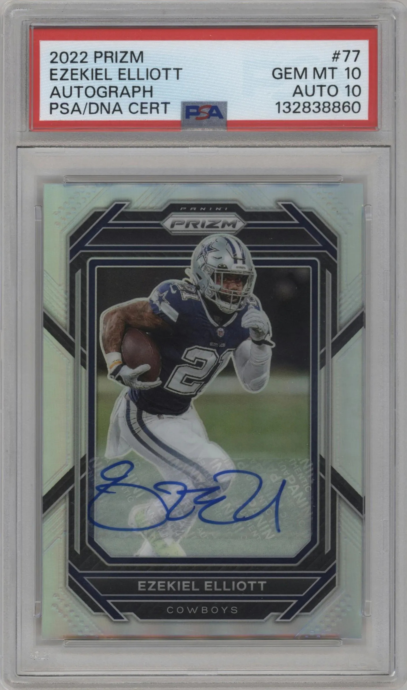 2022 Panini Prizm Auto Ezekiel Elliott #77 PSA 10