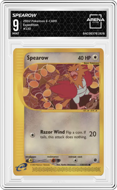 2002 Pokemon E-CARD Expedition Spearow ARENA CLUB 9