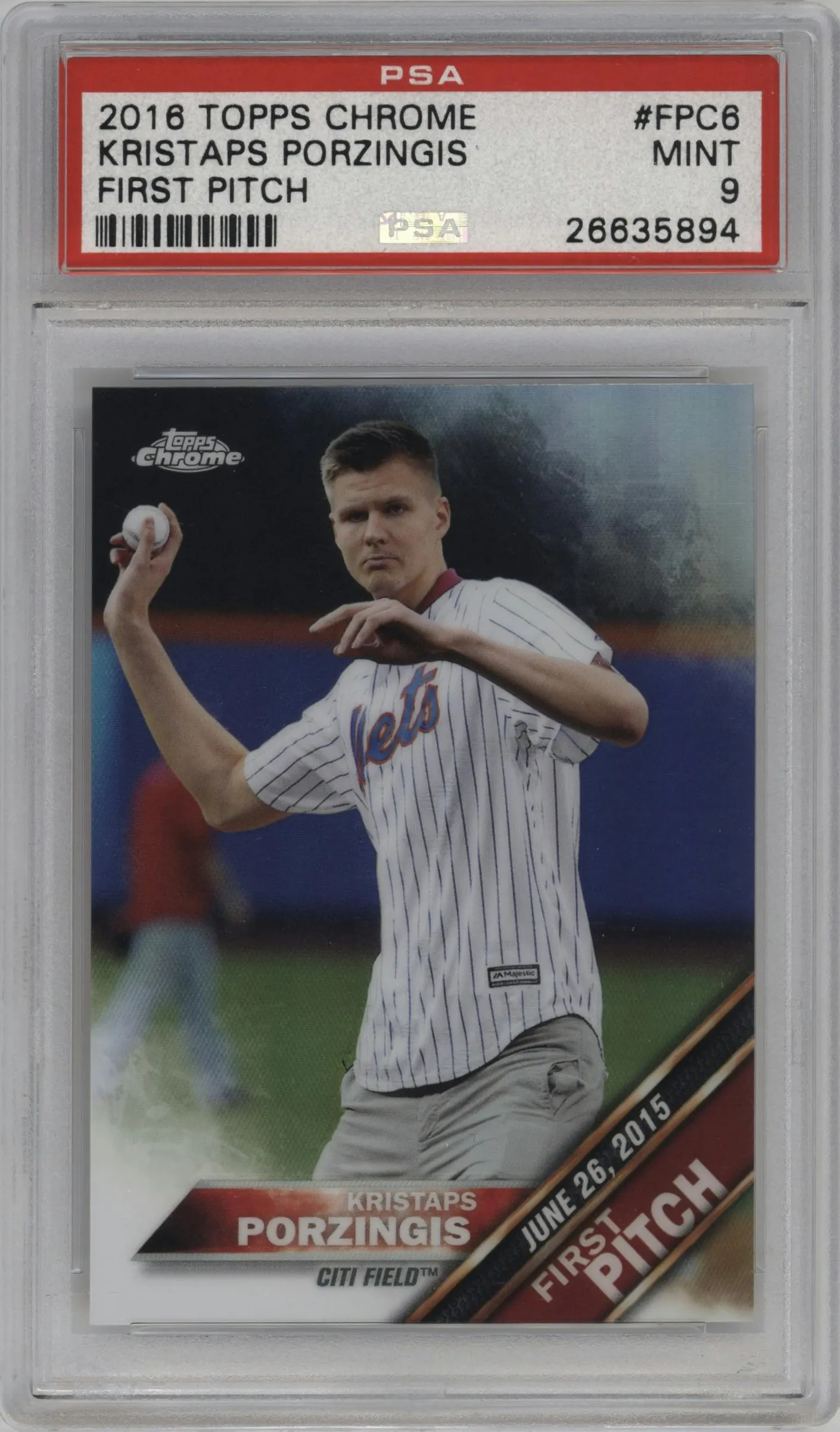 2016 Topps Chrome First Pitch Kristaps Porzingis #FPC-6 PSA 9