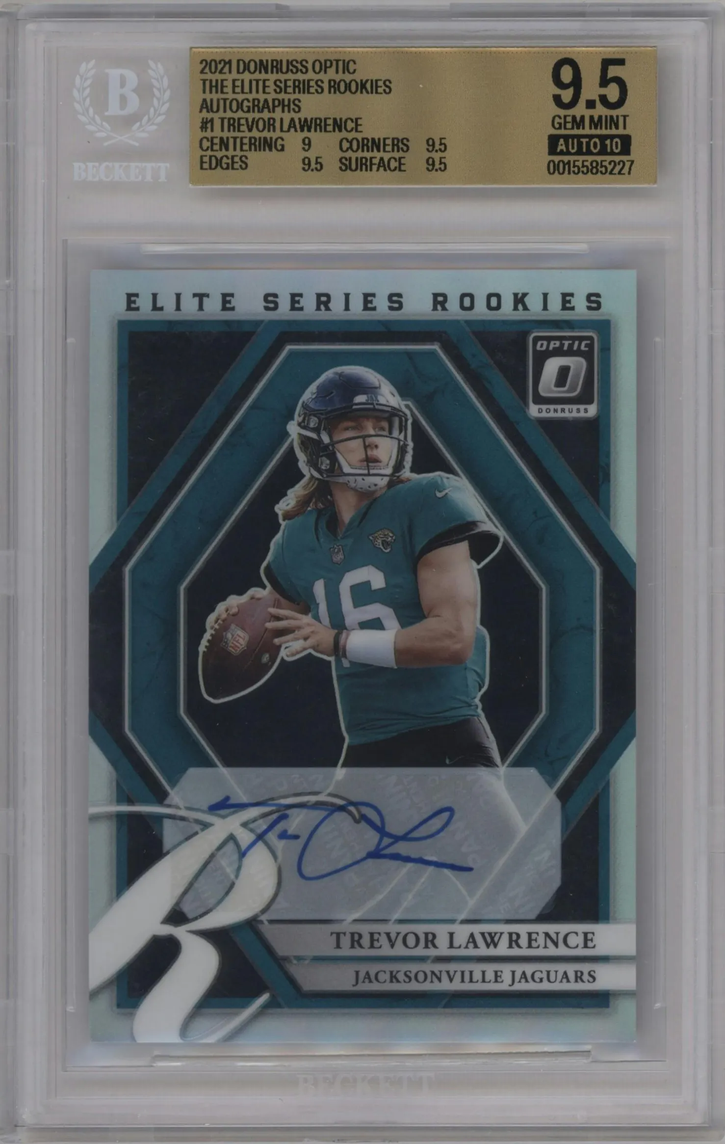 2021 Panini Donruss Optic Elite Series Rke.Auto Trevor Lawrence #ESR-1 BGS 9.5