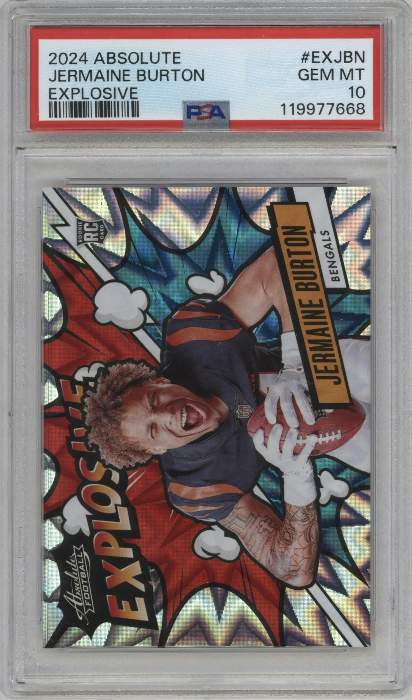 2024 Panini Absolute Explosive Jermaine Burton #EX-JBN PSA 10