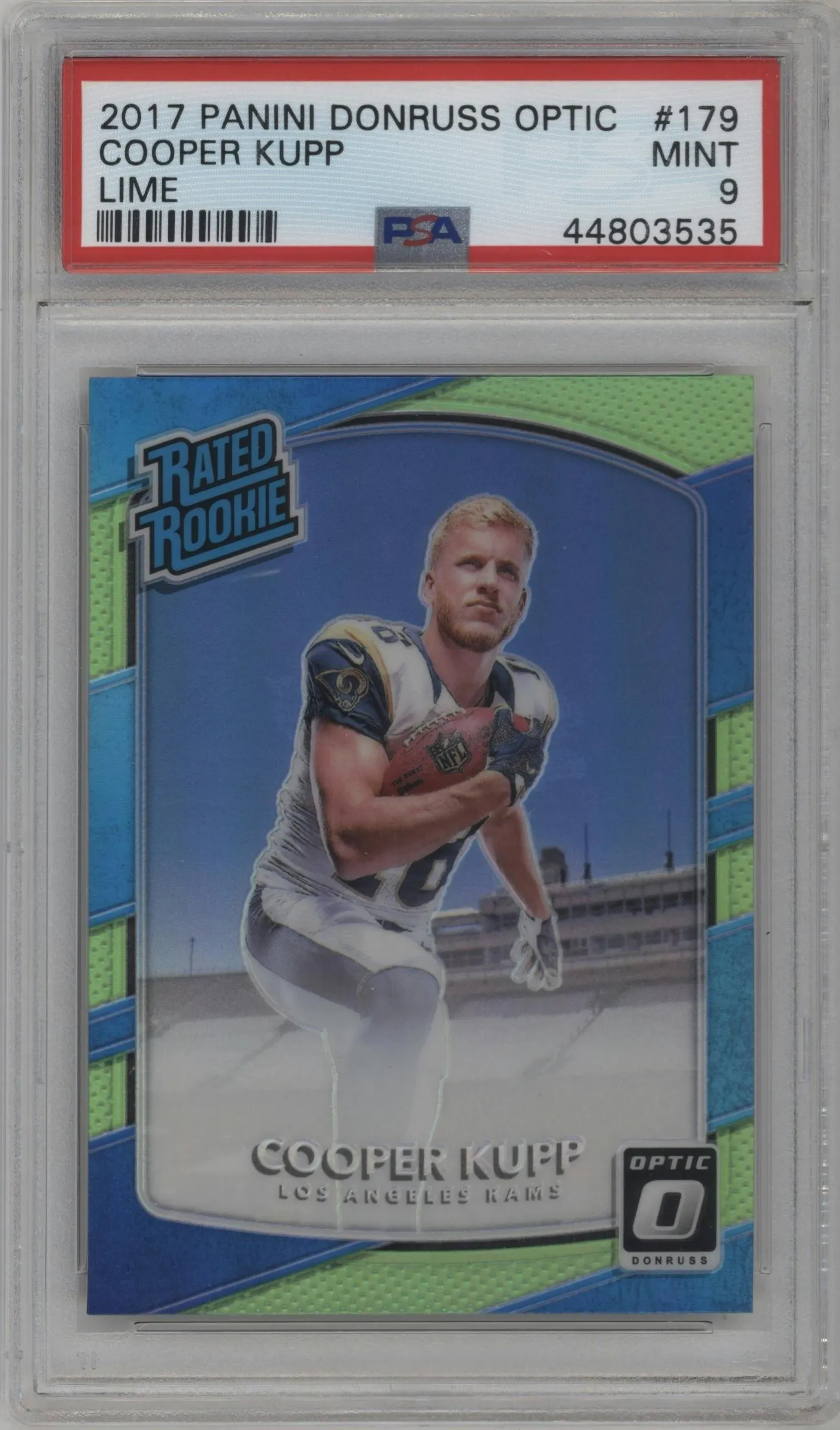 2017 Panini Donruss Optic Rated Rookie Cooper Kupp Lime #179 PSA 9