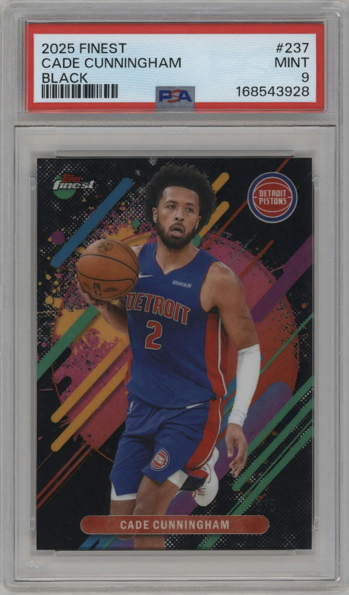 2025 Finest Cade Cunningham Black Refractor #237 PSA 9
