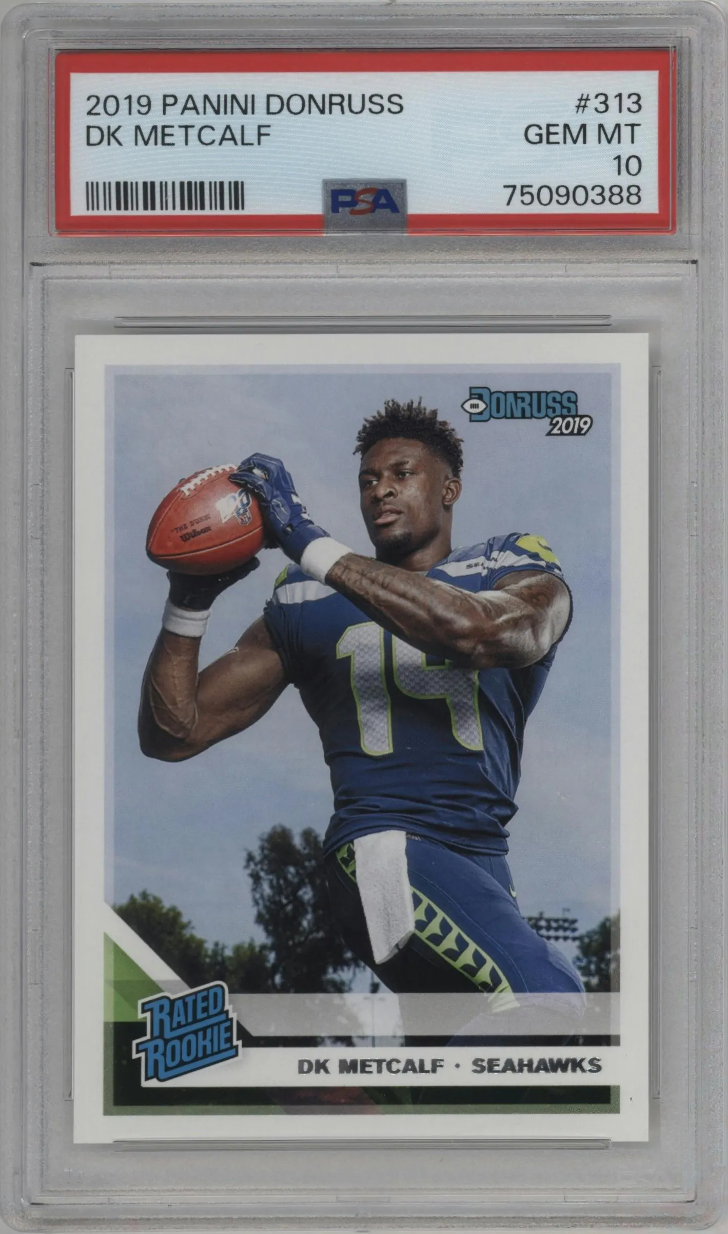 2019 Panini Donruss Rated Rookie DK Metcalf #313 PSA 10