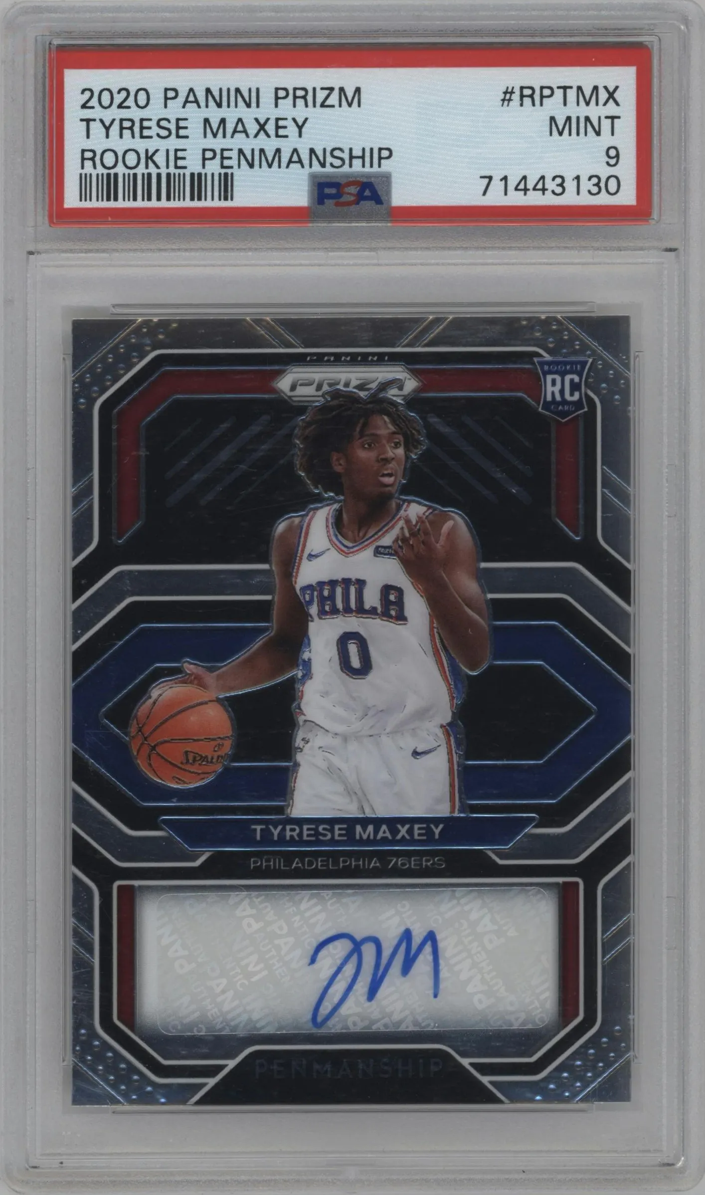 2020 Panini Prizm Rke.Pen. Tyrese Maxey #RP-TMX PSA 9