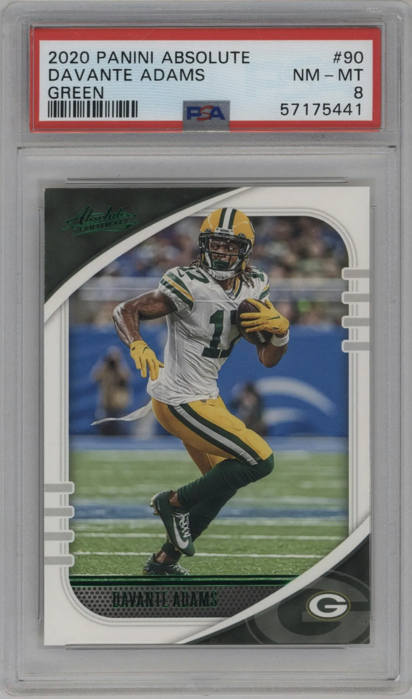 2020 Panini Absolute Davante Adams Green #90 PSA 8