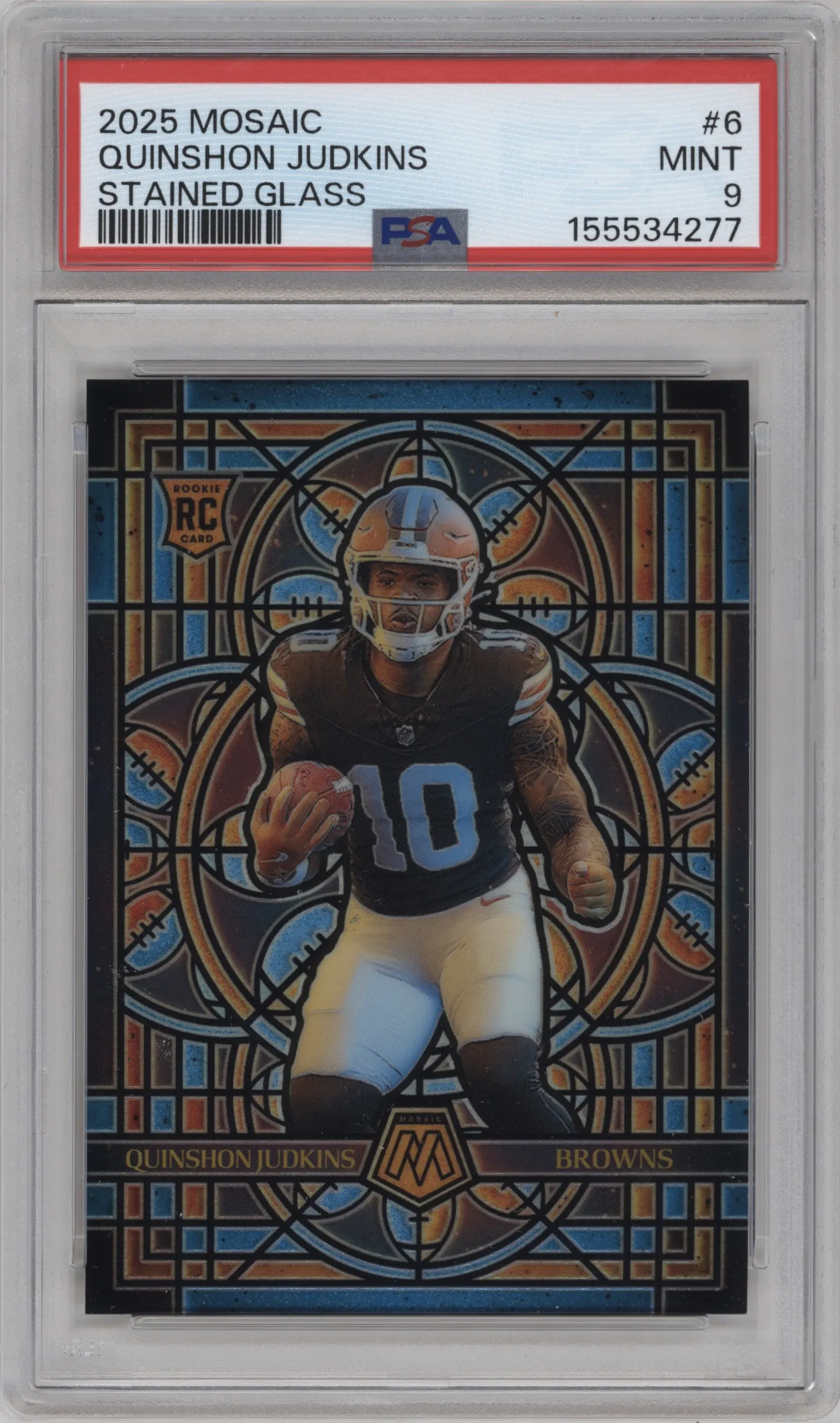 2025 Panini Mosaic Stained Glass Quinshon Judkins #6 PSA 9