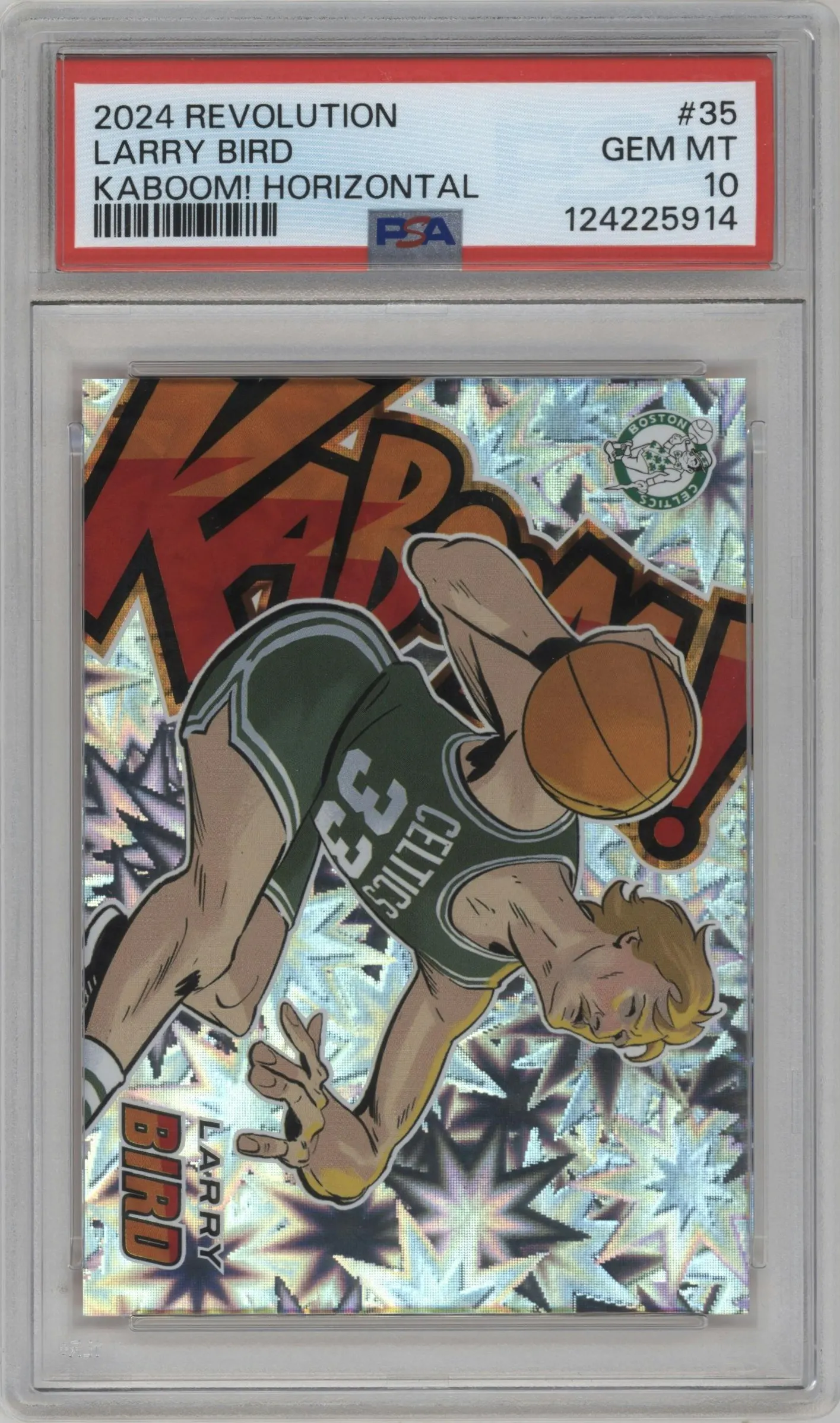 2024 Panini Revolution Kaboom! Horizontal Larry Bird #35 PSA 10